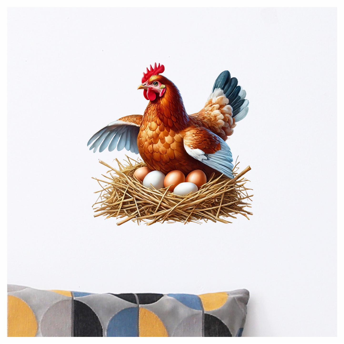 Brown Chicken Nest Eggs Farm Vinyl Sticker Decal