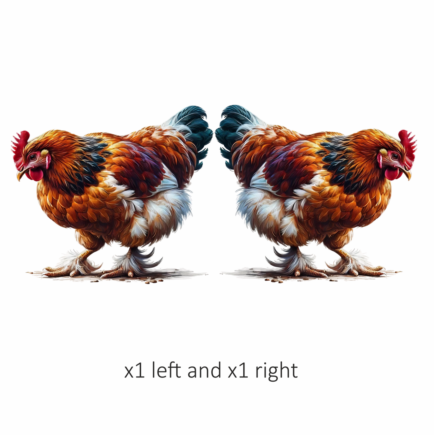 Brown Chicken Feathered Bantam Farm Vinyl Sticker Decal