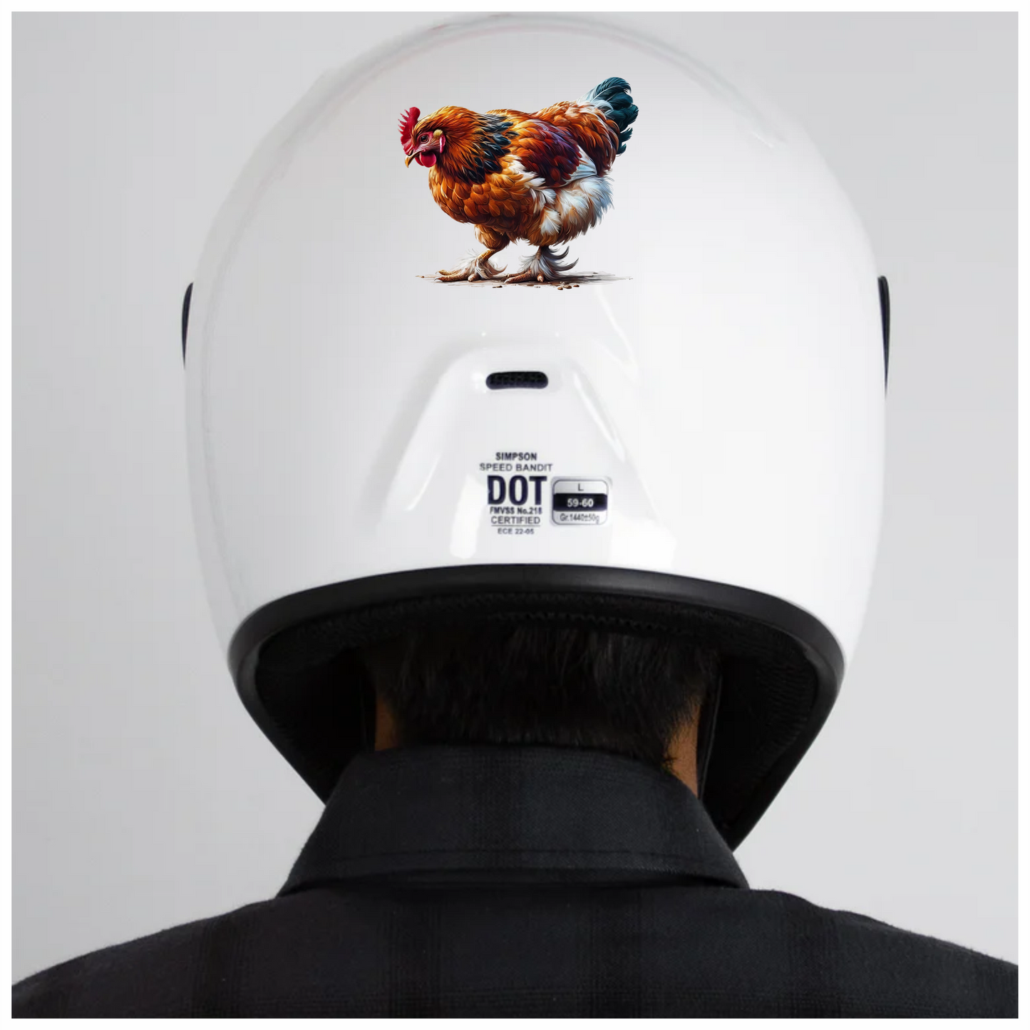 Brown Chicken Feathered Bantam Farm Vinyl Sticker Decal