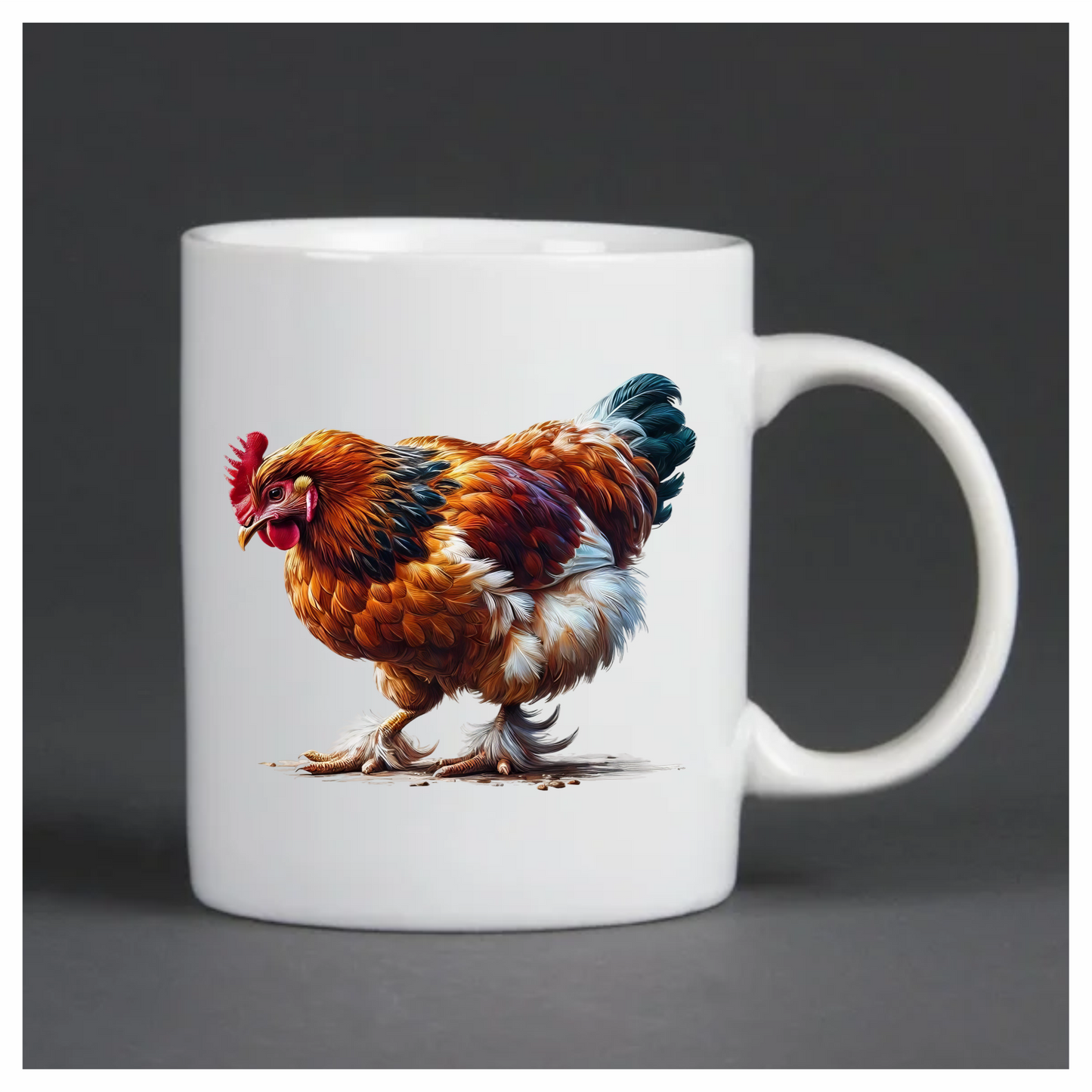 Brown Chicken Feathered Bantam Farm Vinyl Sticker Decal