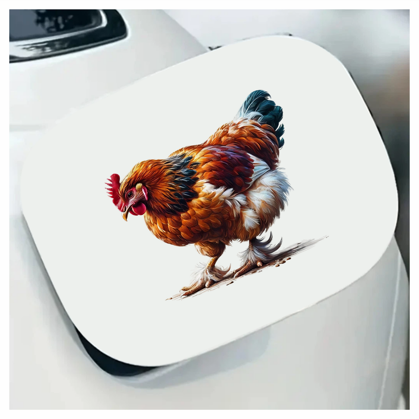 Brown Chicken Feathered Bantam Farm Vinyl Sticker Decal