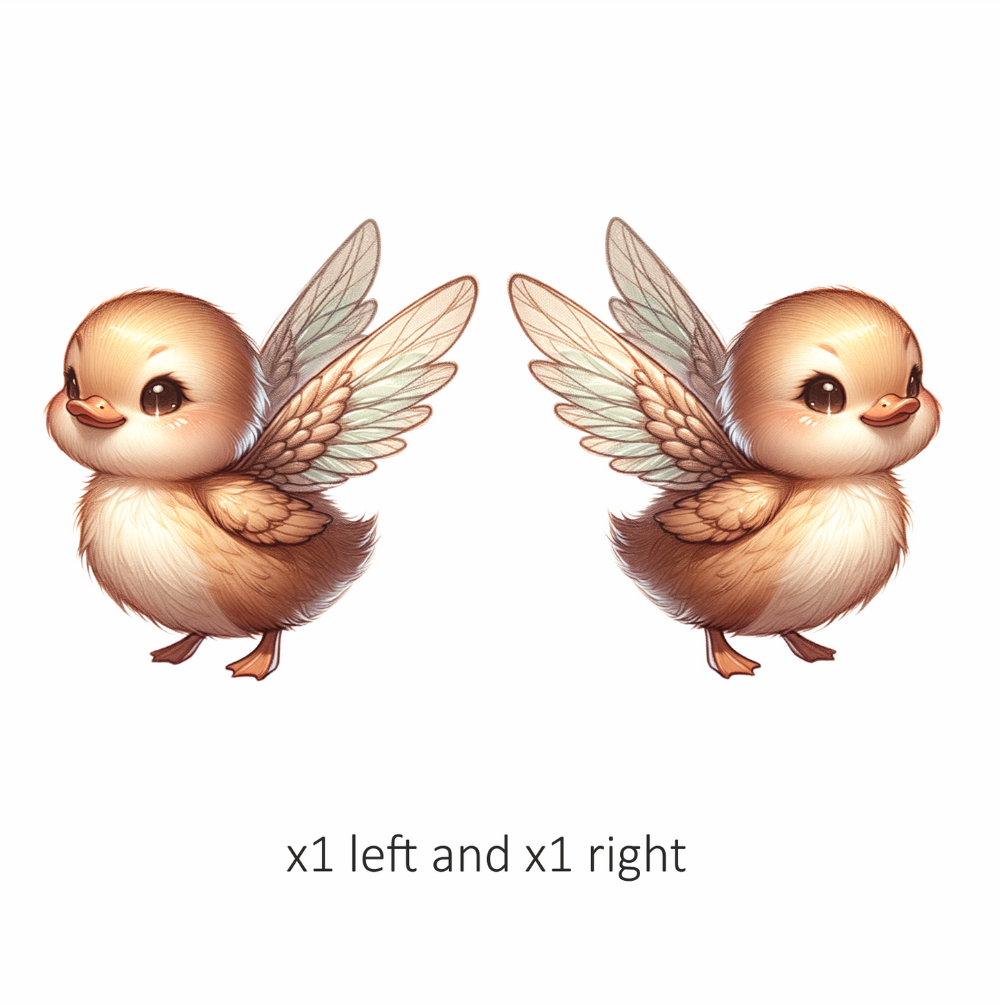 Brown Duckling With Wings Cute Vinyl Sticker Decal