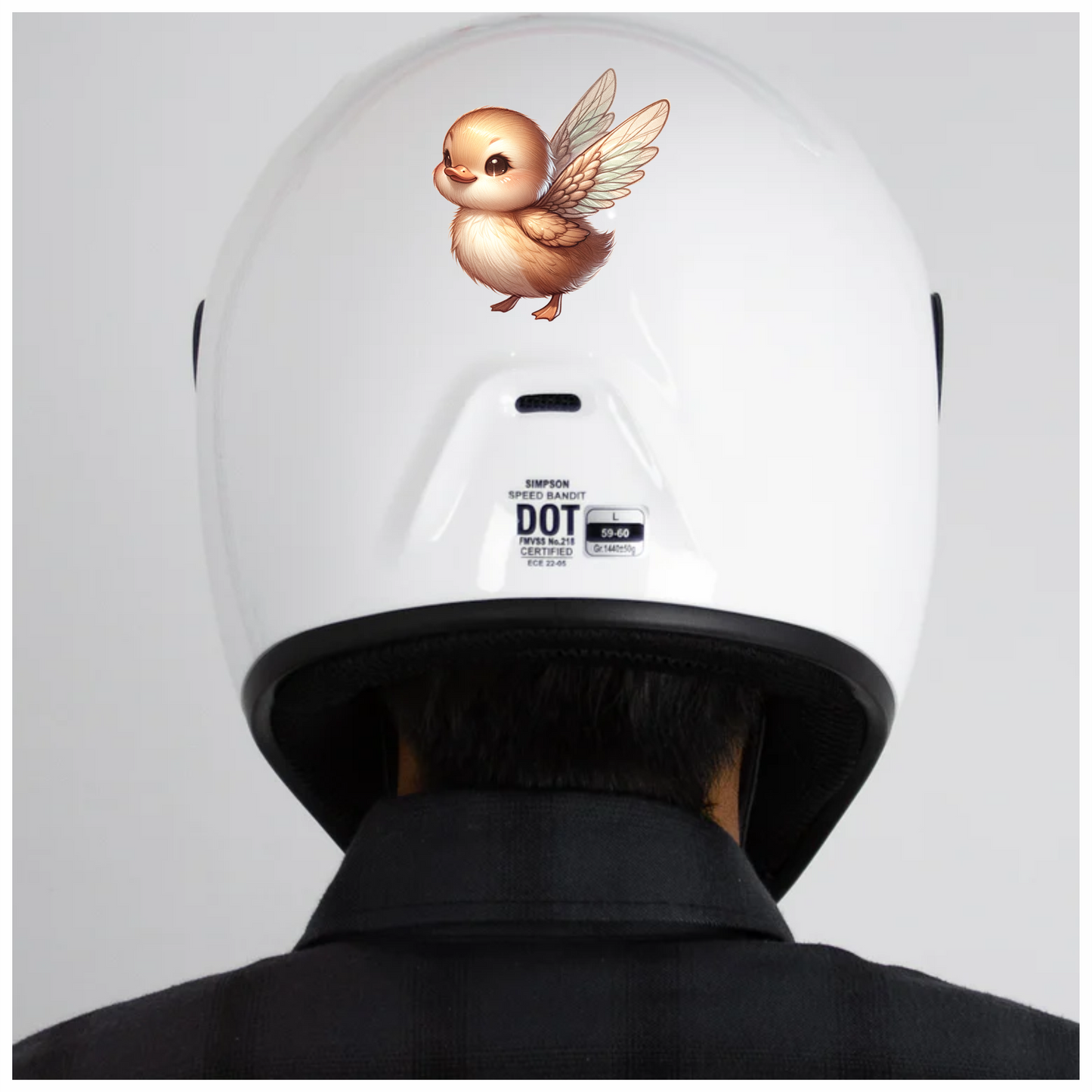 Brown Duckling With Wings Cute Vinyl Sticker Decal