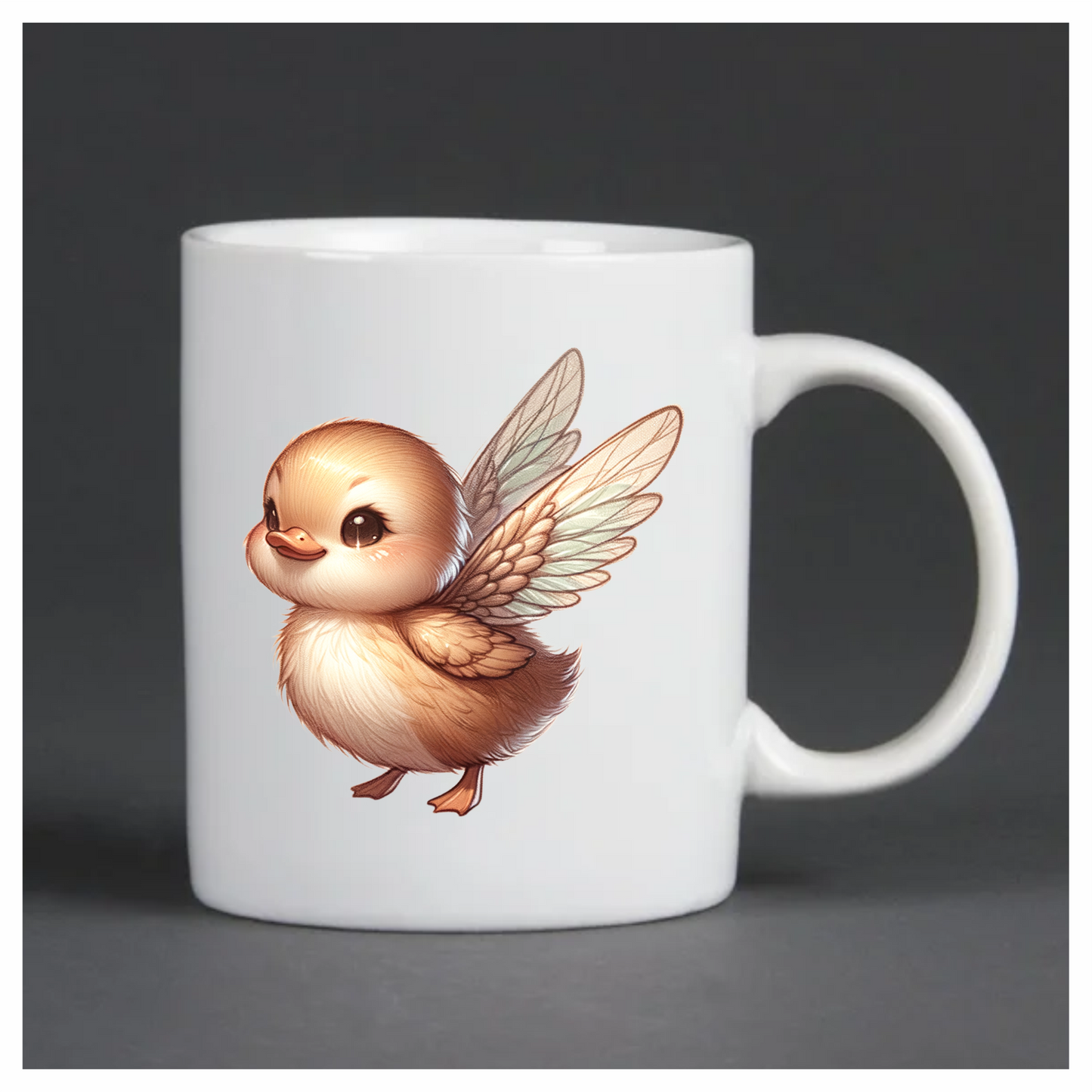 Brown Duckling With Wings Cute Vinyl Sticker Decal