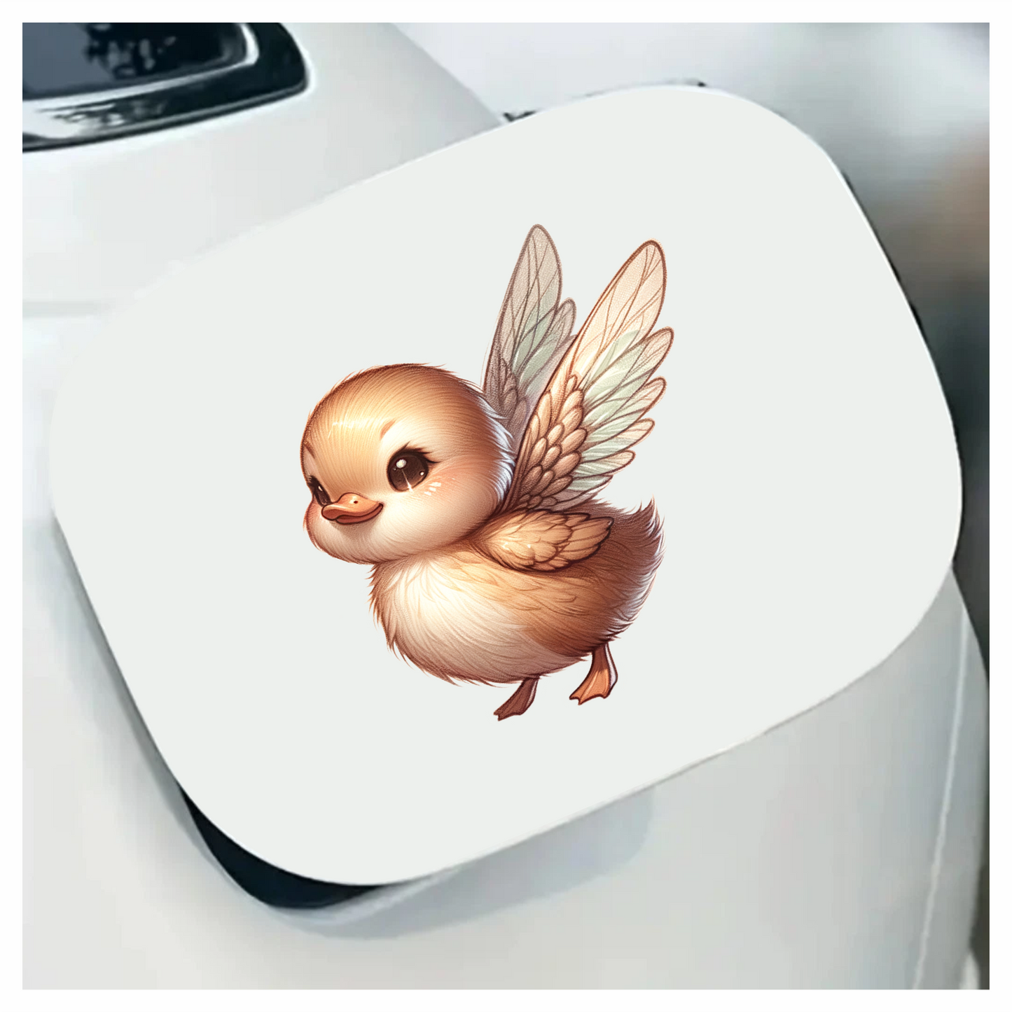 Brown Duckling With Wings Cute Vinyl Sticker Decal