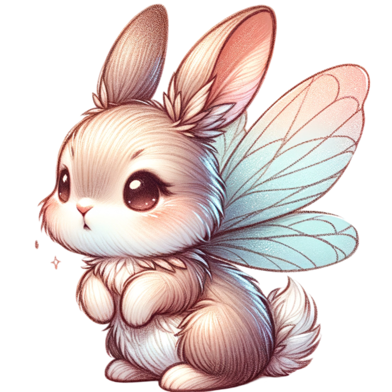 White Cute Bunny Fairy Wings Vinyl Sticker Decal