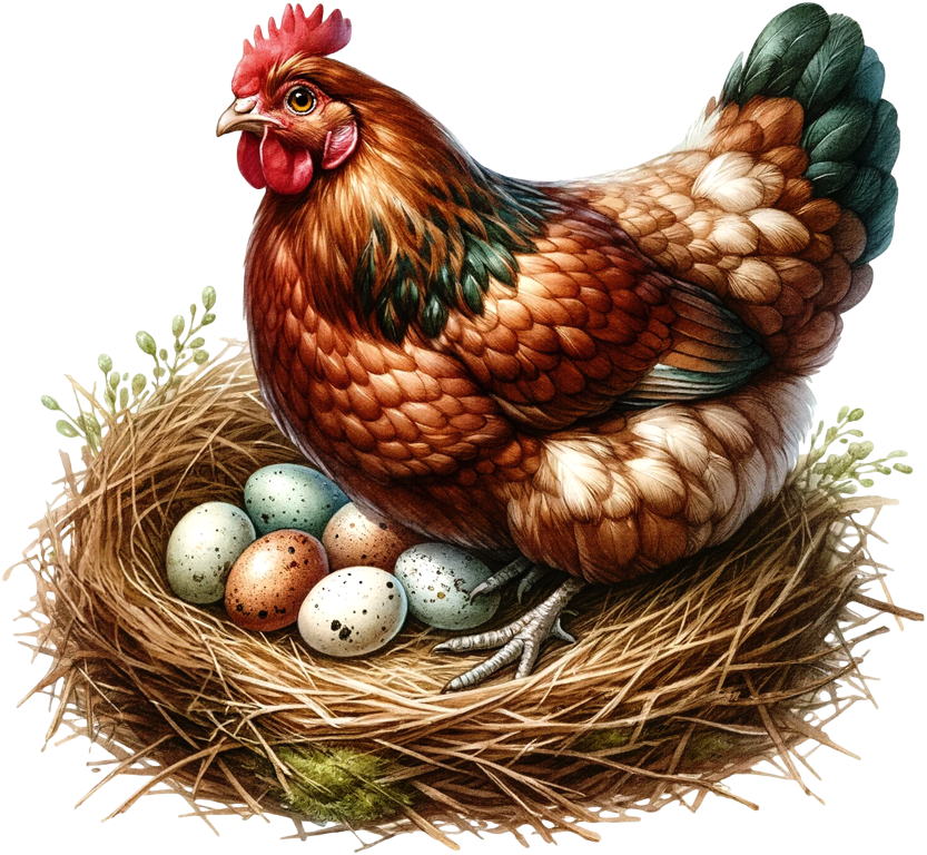 Brown Chicken Nest Eggs Nature Vinyl Sticker Decal