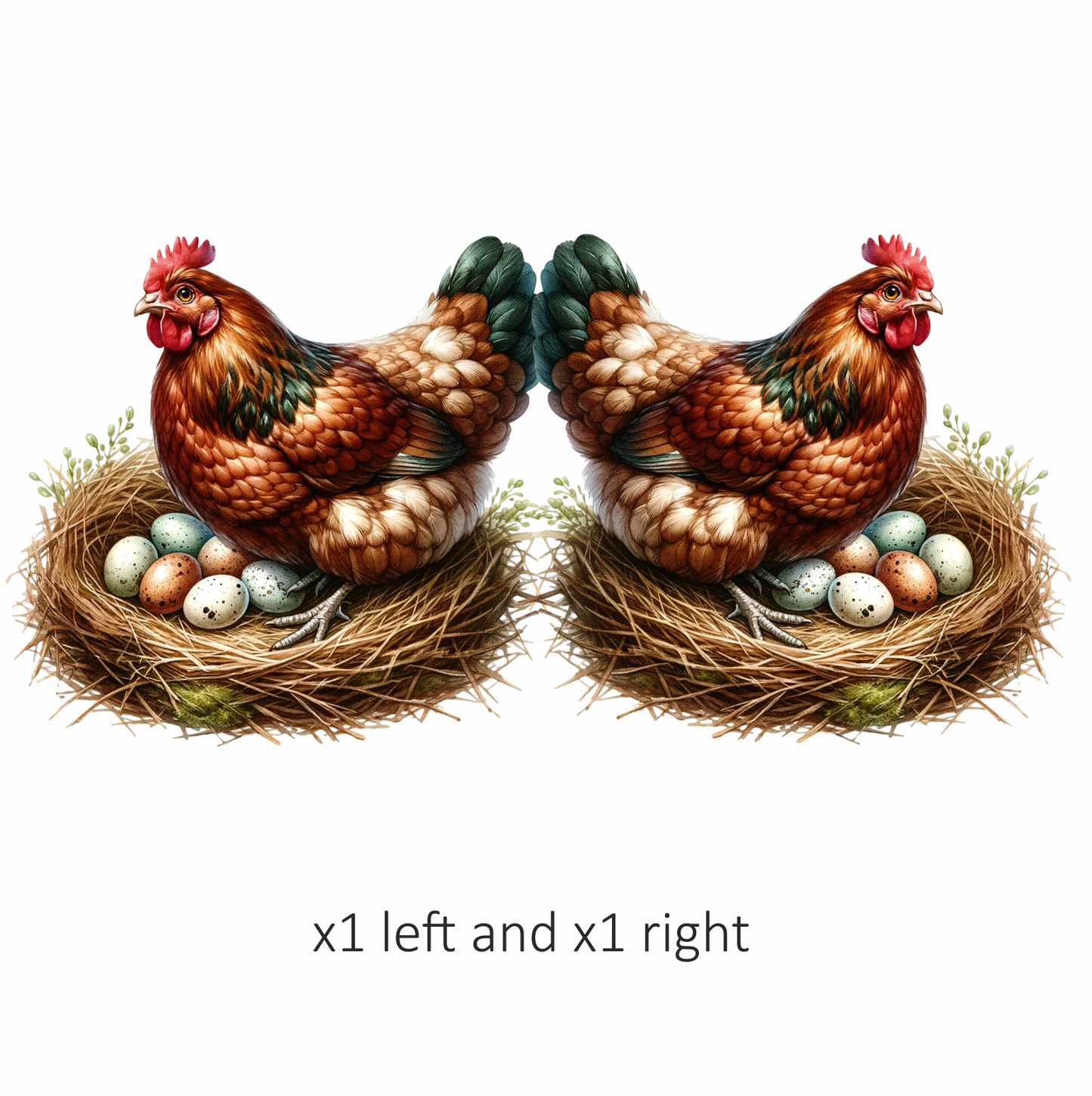 Brown Chicken Nest Eggs Nature Vinyl Sticker Decal
