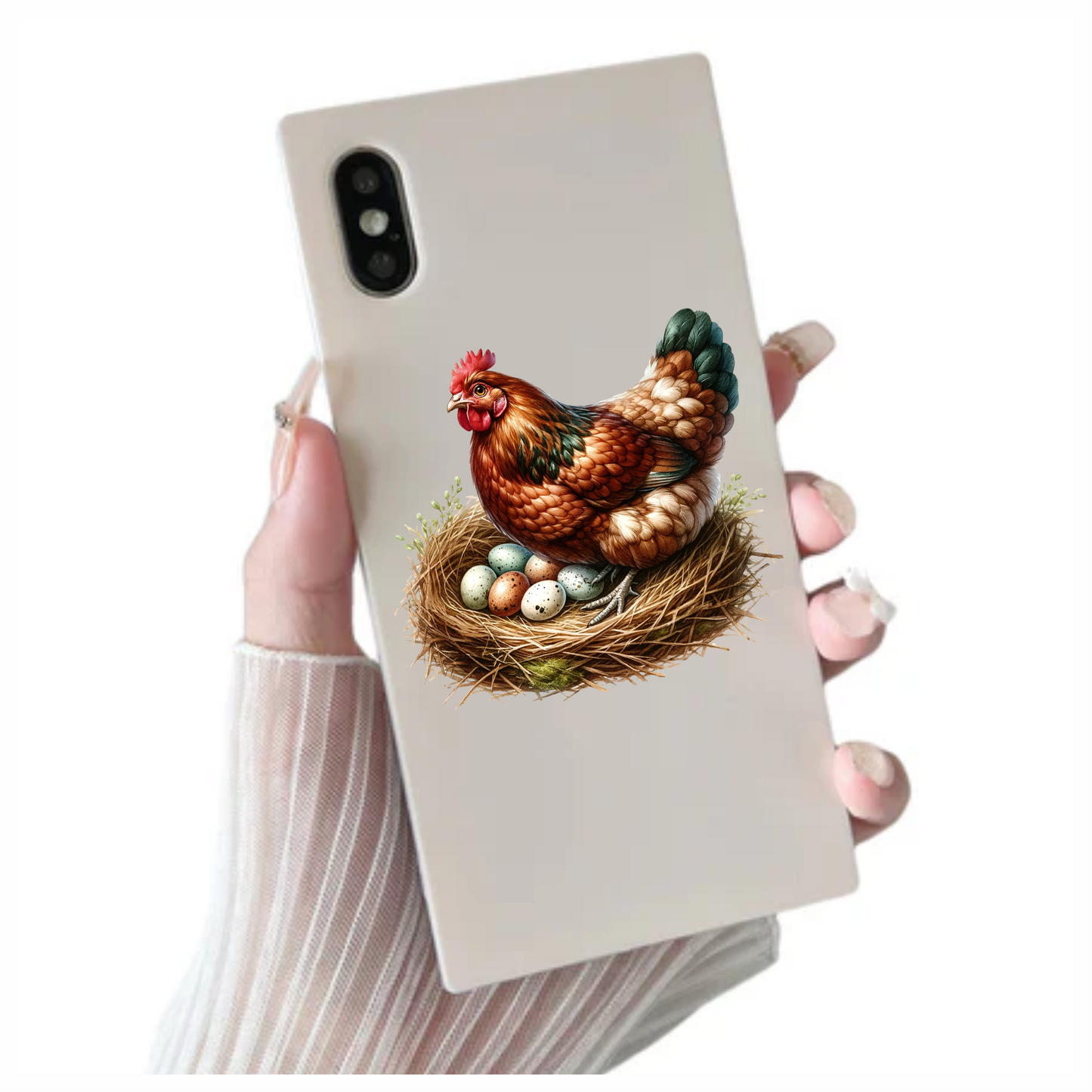 Brown Chicken Nest Eggs Nature Vinyl Sticker Decal