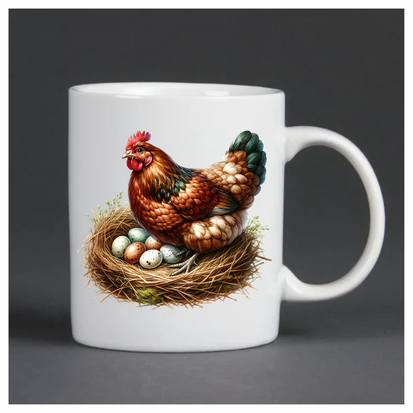 Brown Chicken Nest Eggs Nature Vinyl Sticker Decal