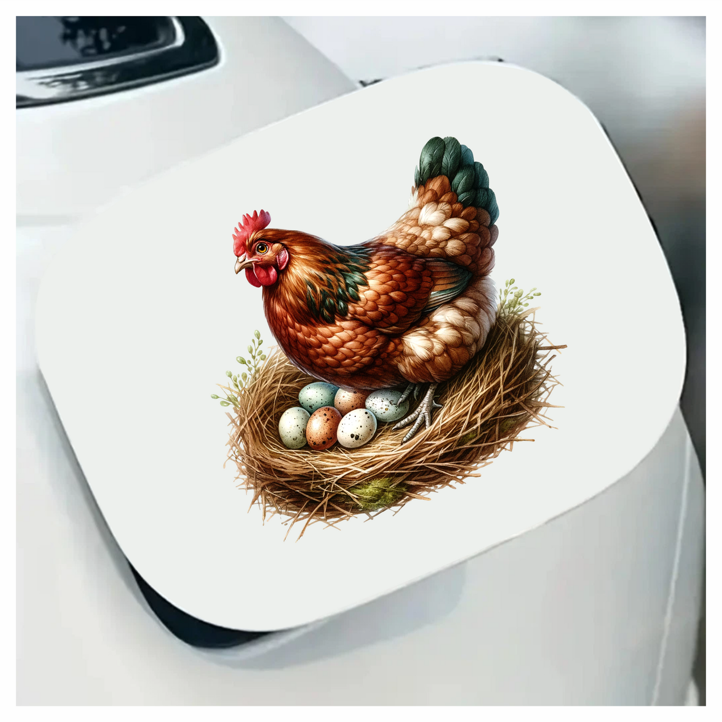 Brown Chicken Nest Eggs Nature Vinyl Sticker Decal