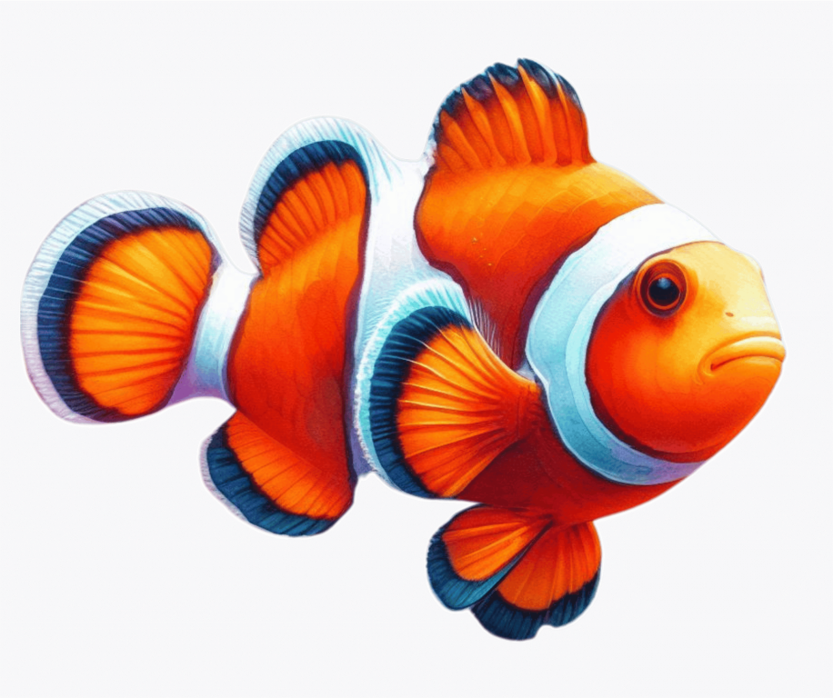 Orange White Fish Clownfish Ocean Vinyl Sticker Decal