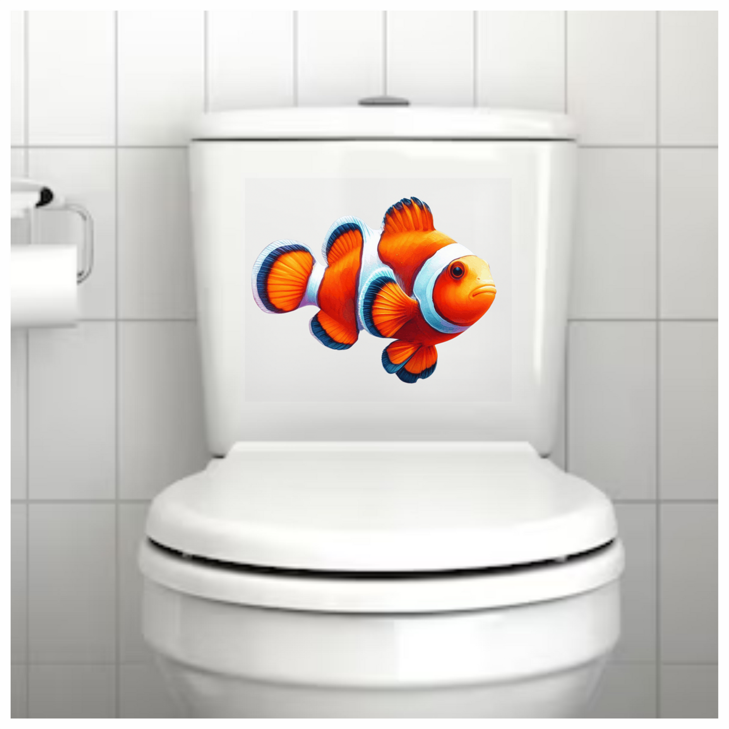 Orange White Fish Clownfish Ocean Vinyl Sticker Decal