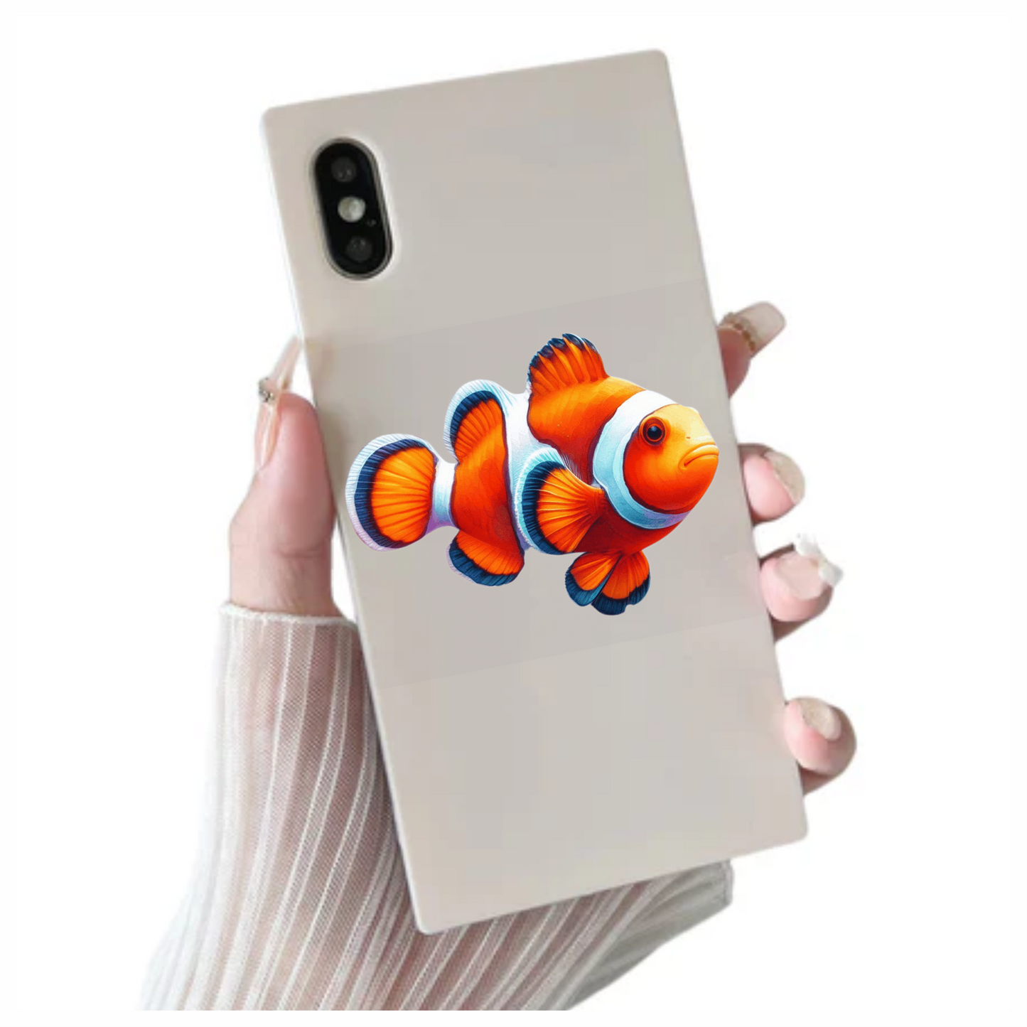 Orange White Fish Clownfish Ocean Vinyl Sticker Decal