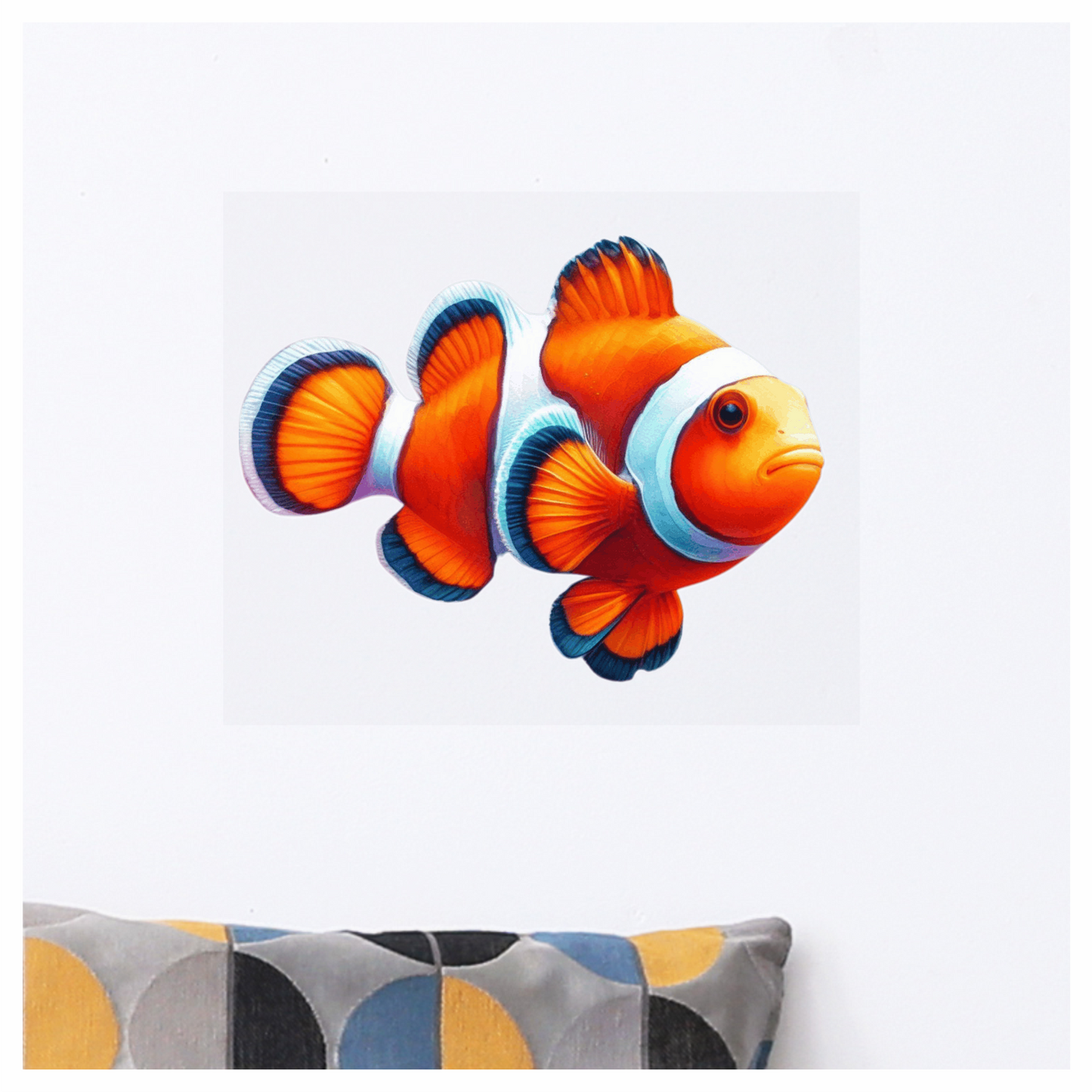 Orange White Fish Clownfish Ocean Vinyl Sticker Decal