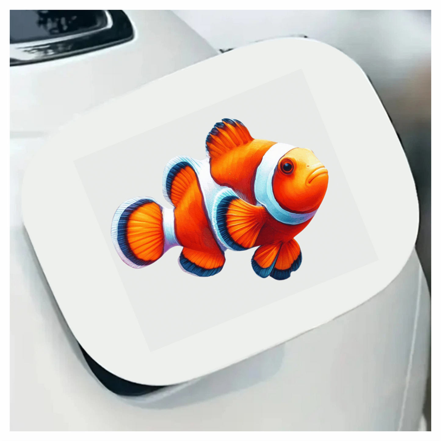 Orange White Fish Clownfish Ocean Vinyl Sticker Decal