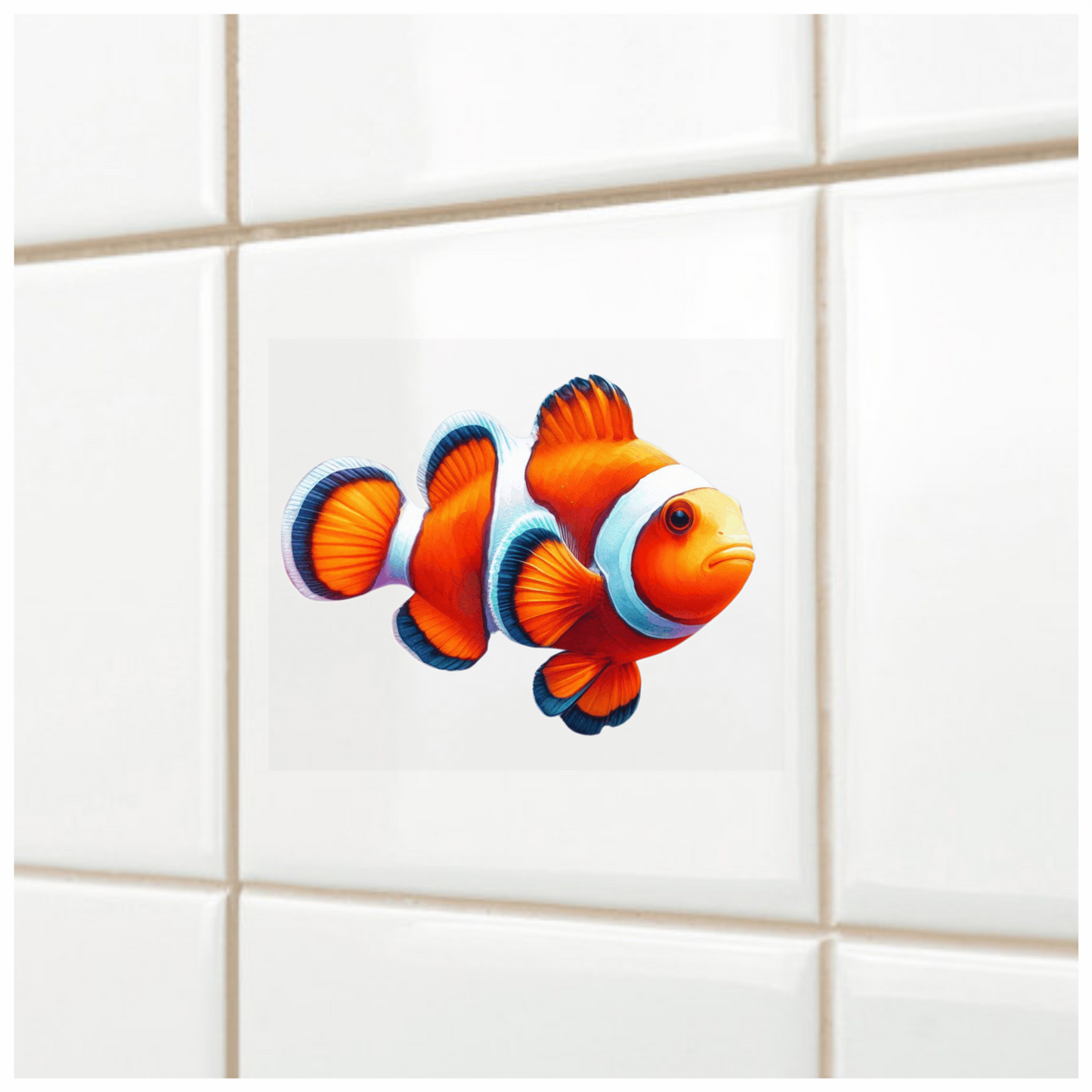 Orange White Fish Clownfish Ocean Vinyl Sticker Decal