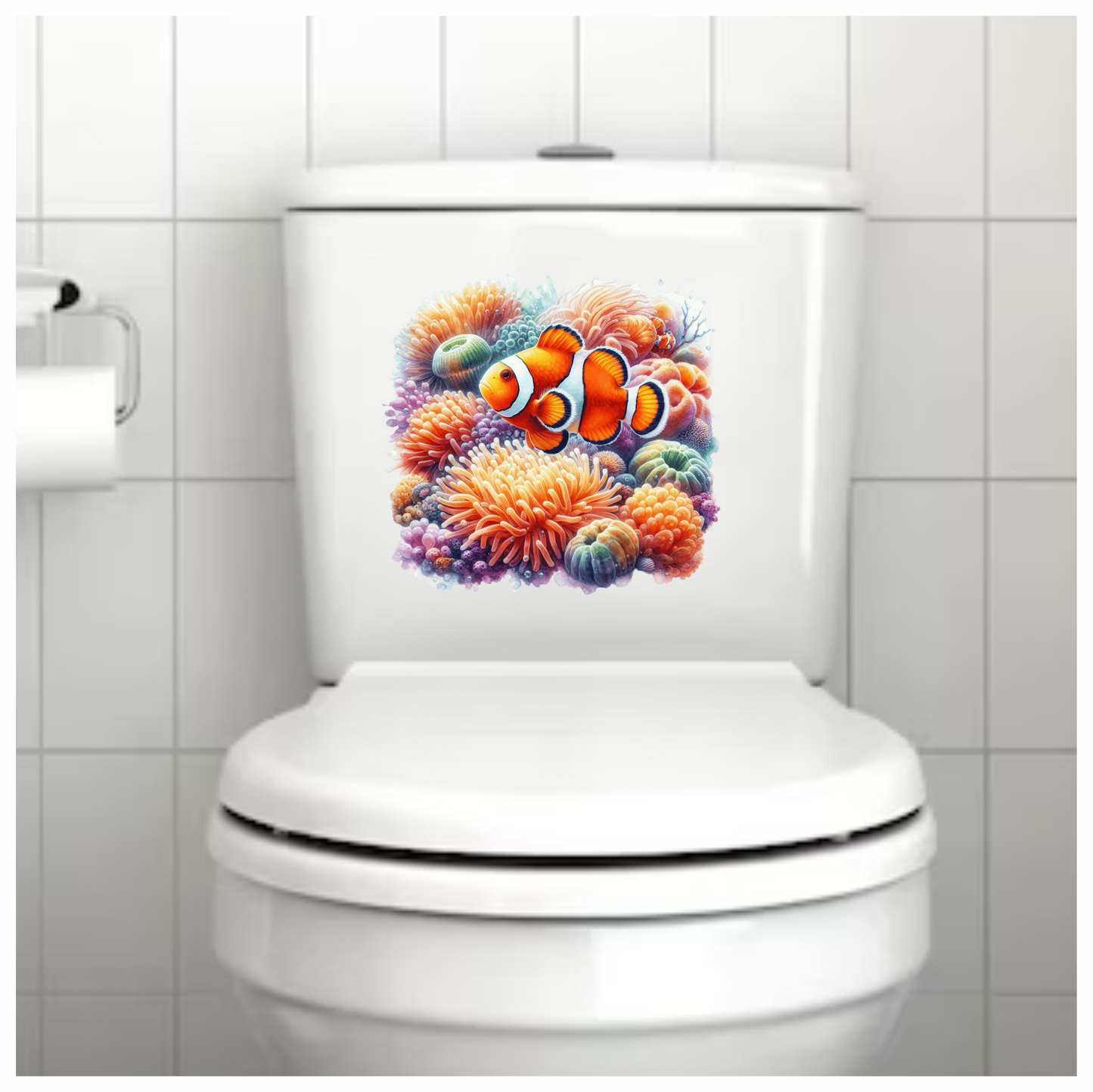 Orange Clownfish Coral Ocean Reef Vinyl Sticker Decal