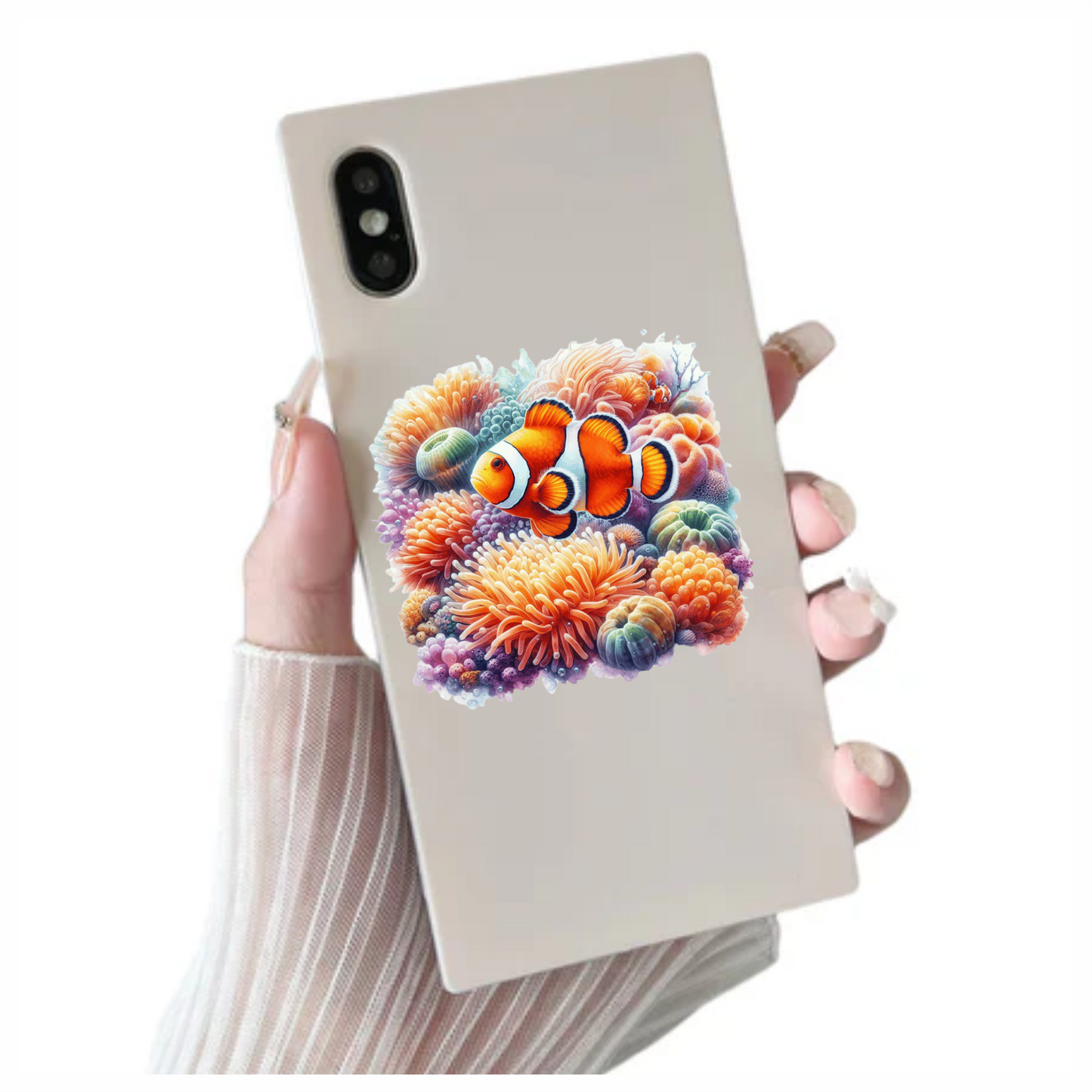 Orange Clownfish Coral Ocean Reef Vinyl Sticker Decal