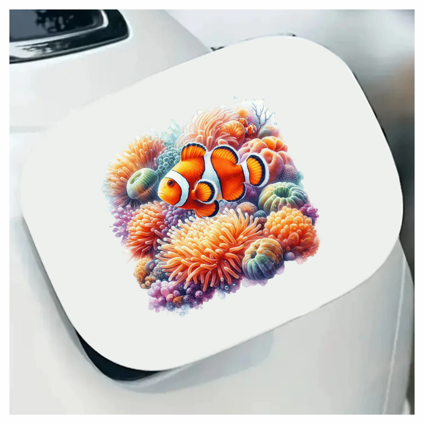 Orange Clownfish Coral Ocean Reef Vinyl Sticker Decal