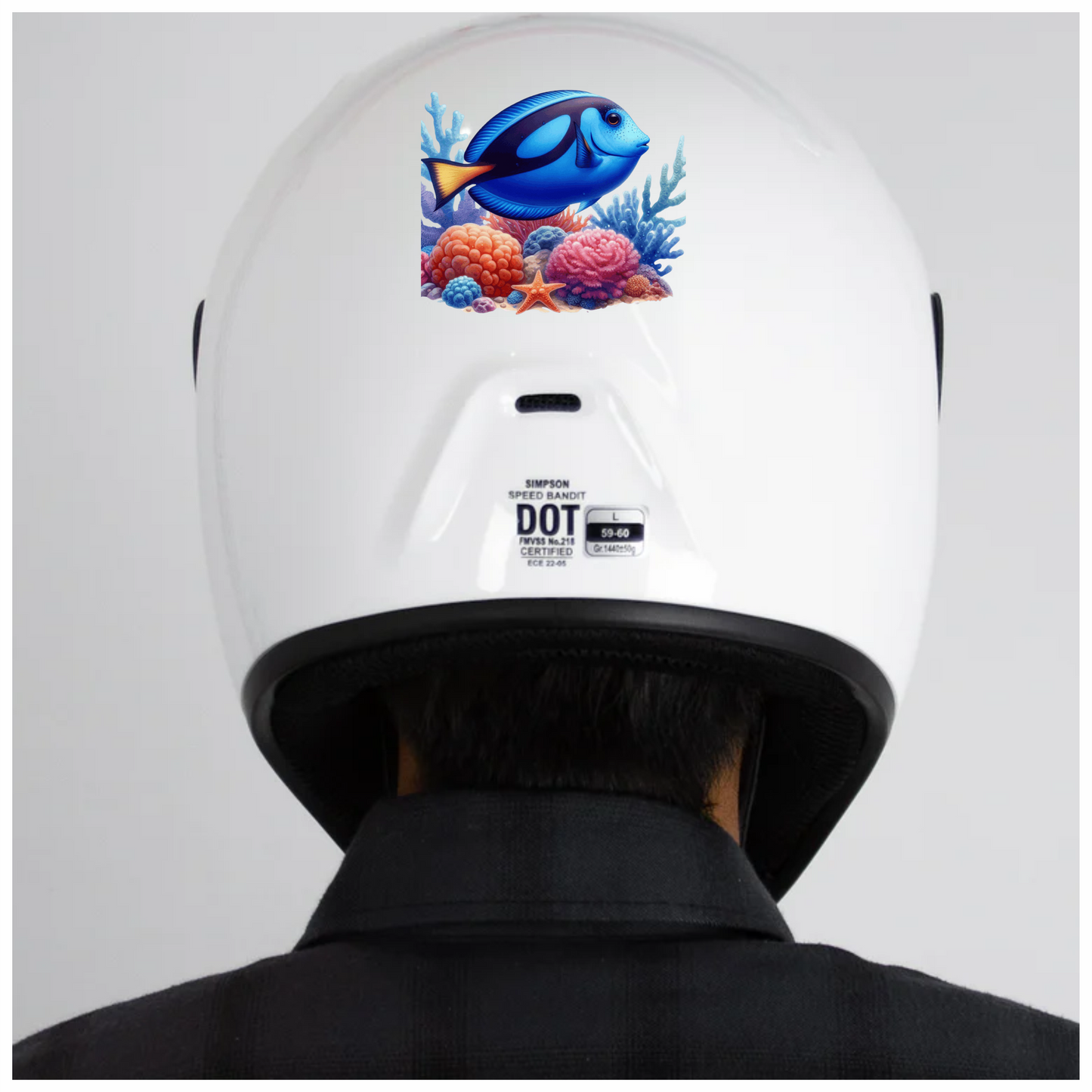 Blue Fish Coral Reef Ocean Vinyl Sticker Decal