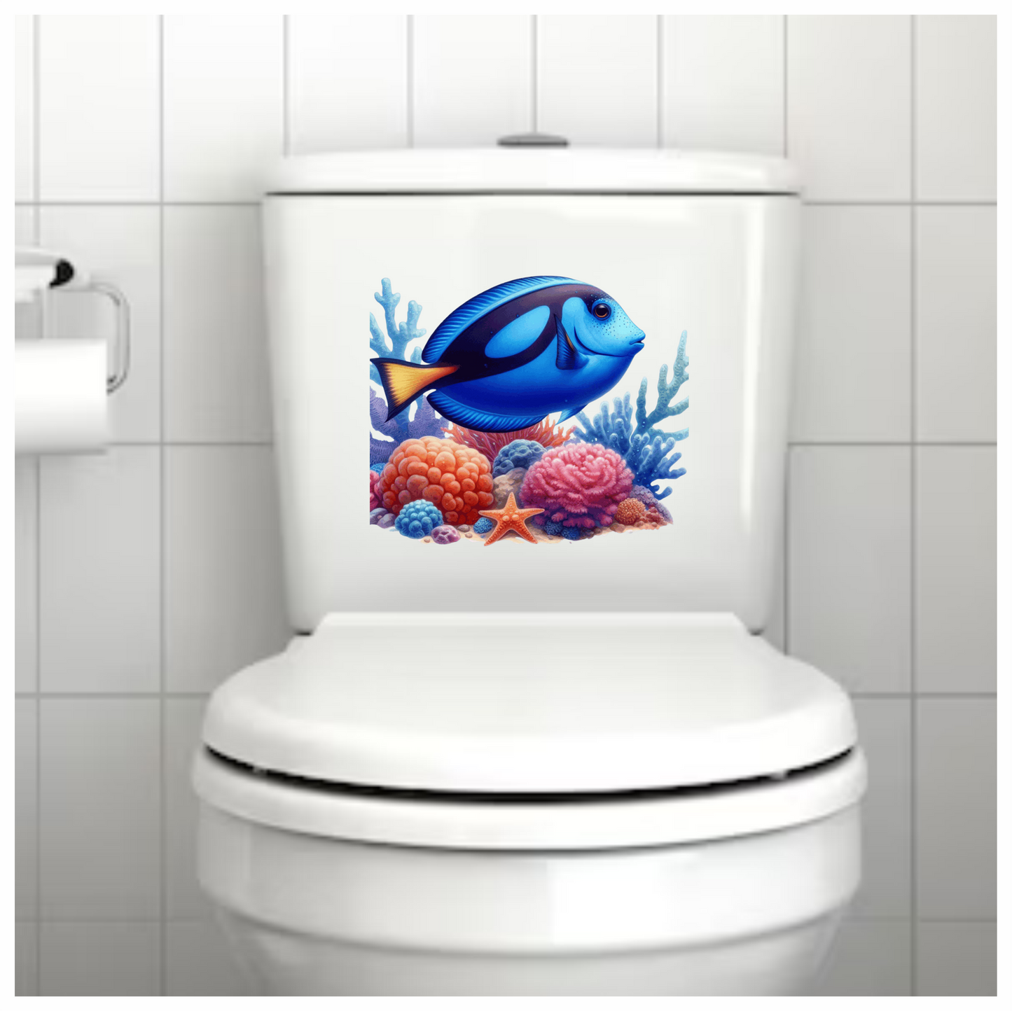 Blue Fish Coral Reef Ocean Vinyl Sticker Decal