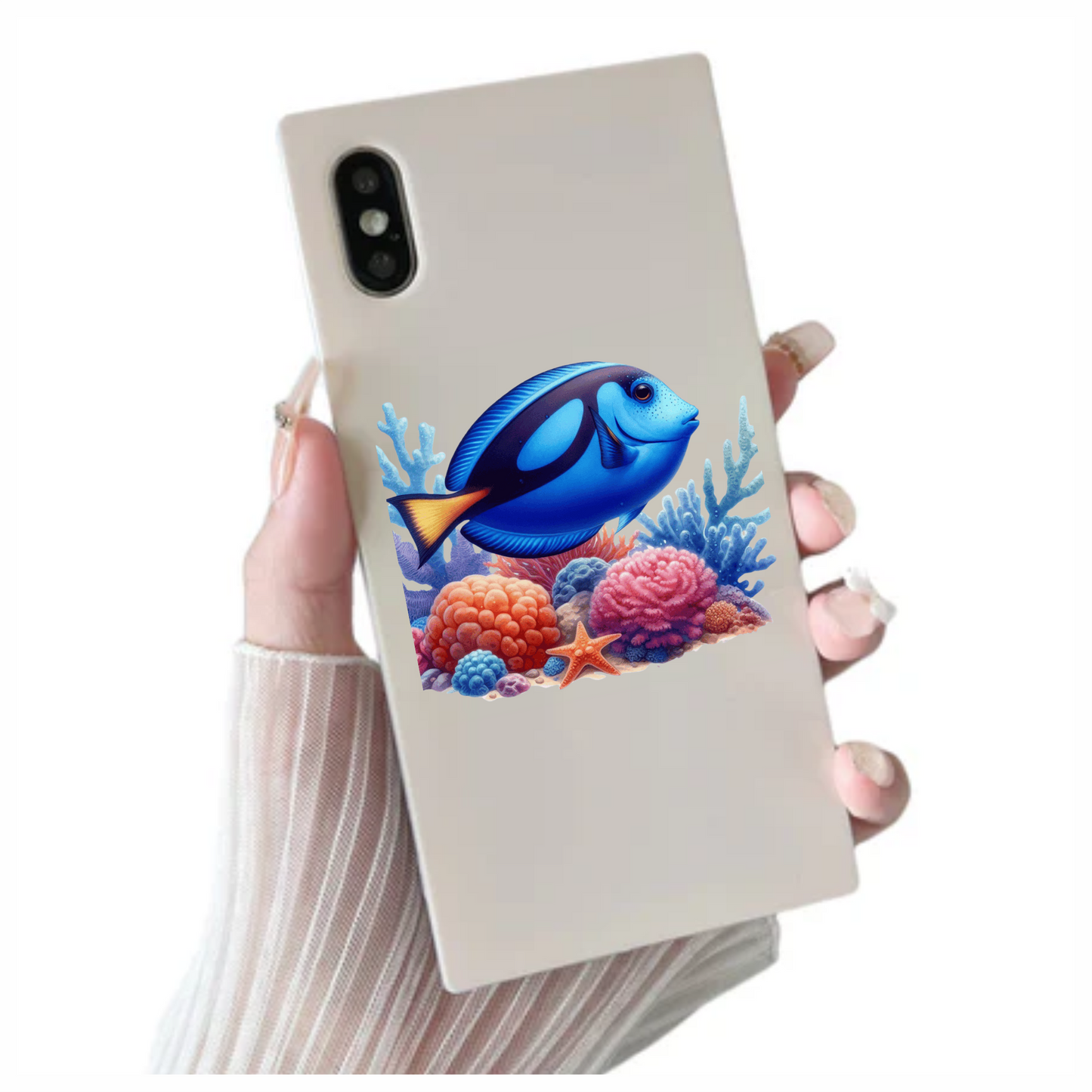 Blue Fish Coral Reef Ocean Vinyl Sticker Decal