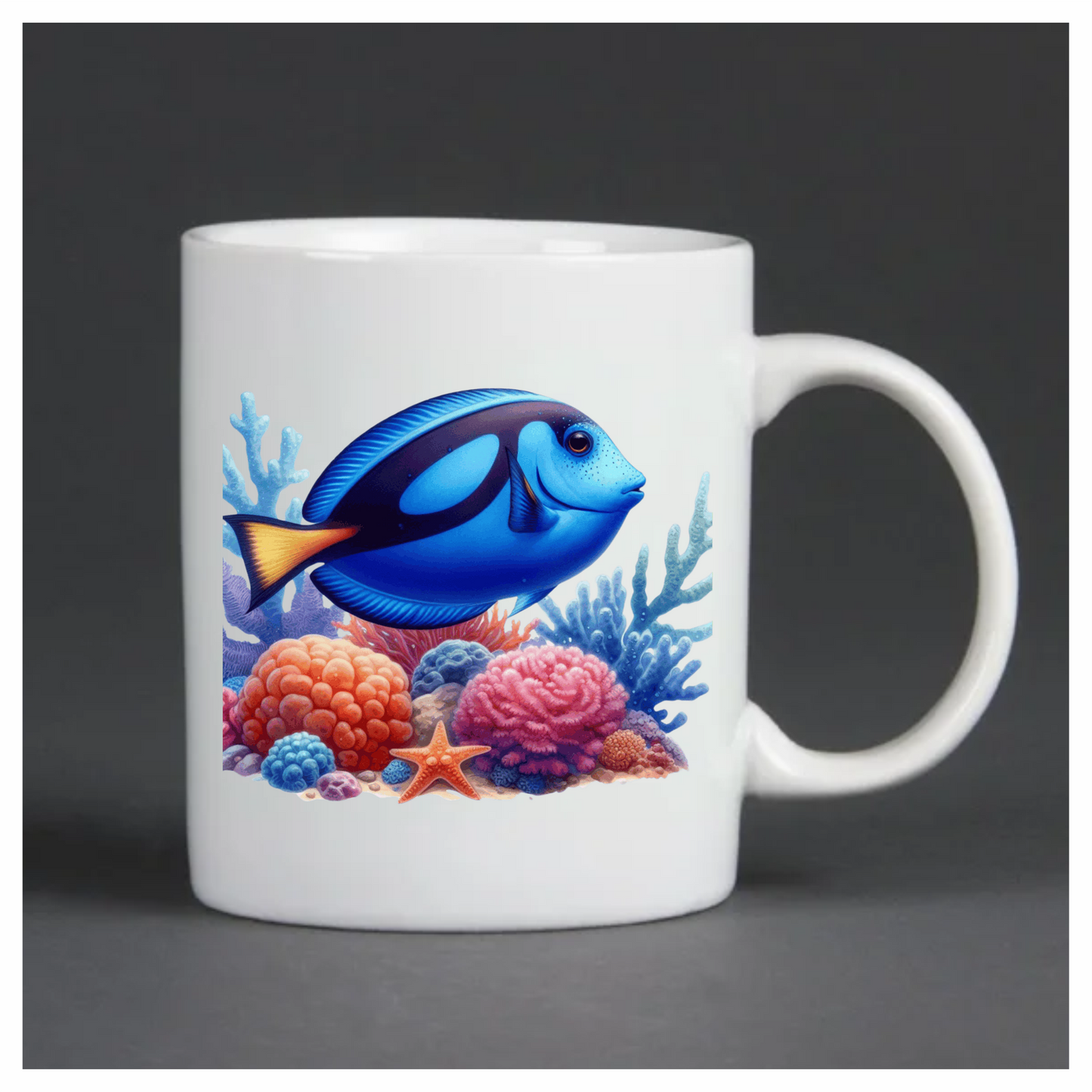 Blue Fish Coral Reef Ocean Vinyl Sticker Decal