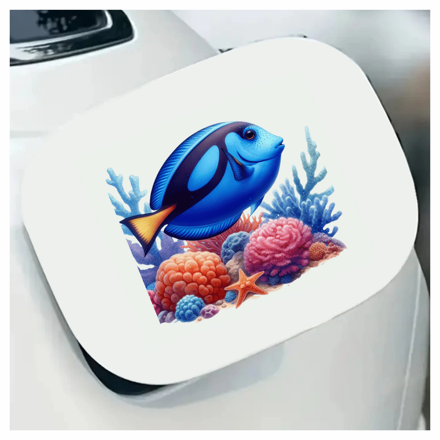 Blue Fish Coral Reef Ocean Vinyl Sticker Decal