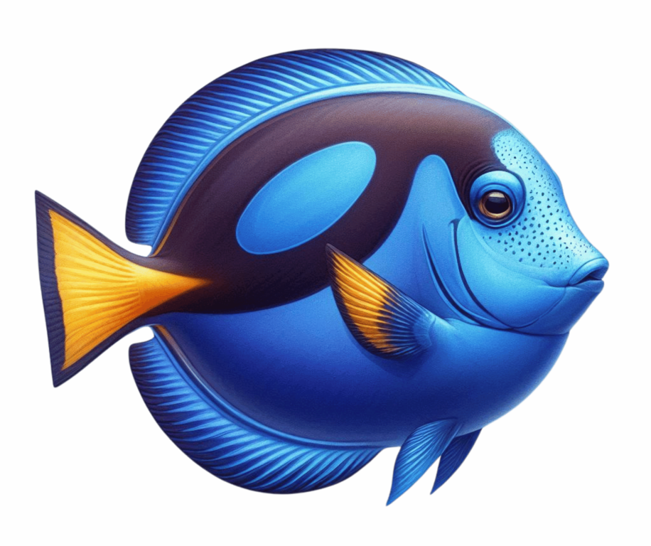 Blue Tropical Fish Ocean Marine Vinyl Sticker Decal