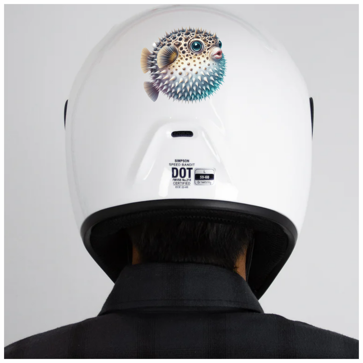Brown Spiky Puffer Fish Ocean Vinyl Sticker Decal