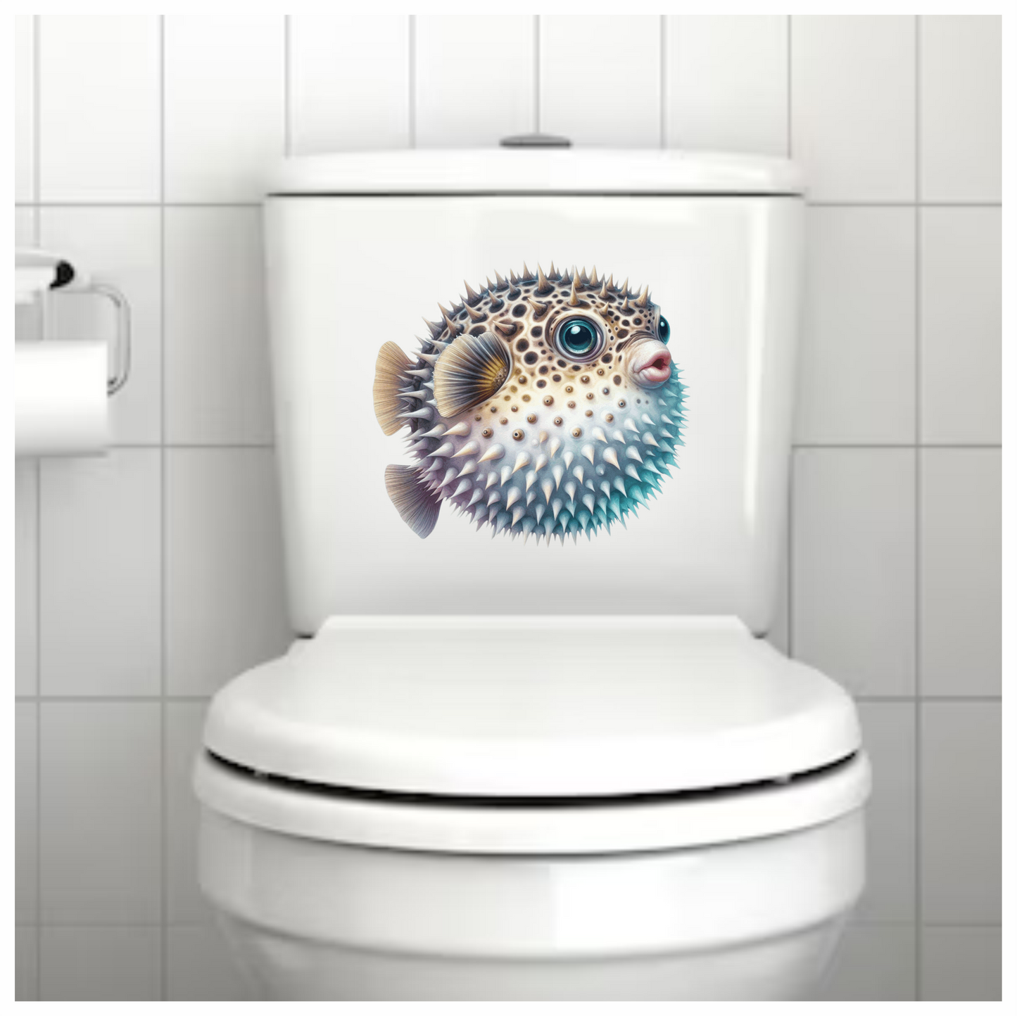 Brown Spiky Puffer Fish Ocean Vinyl Sticker Decal