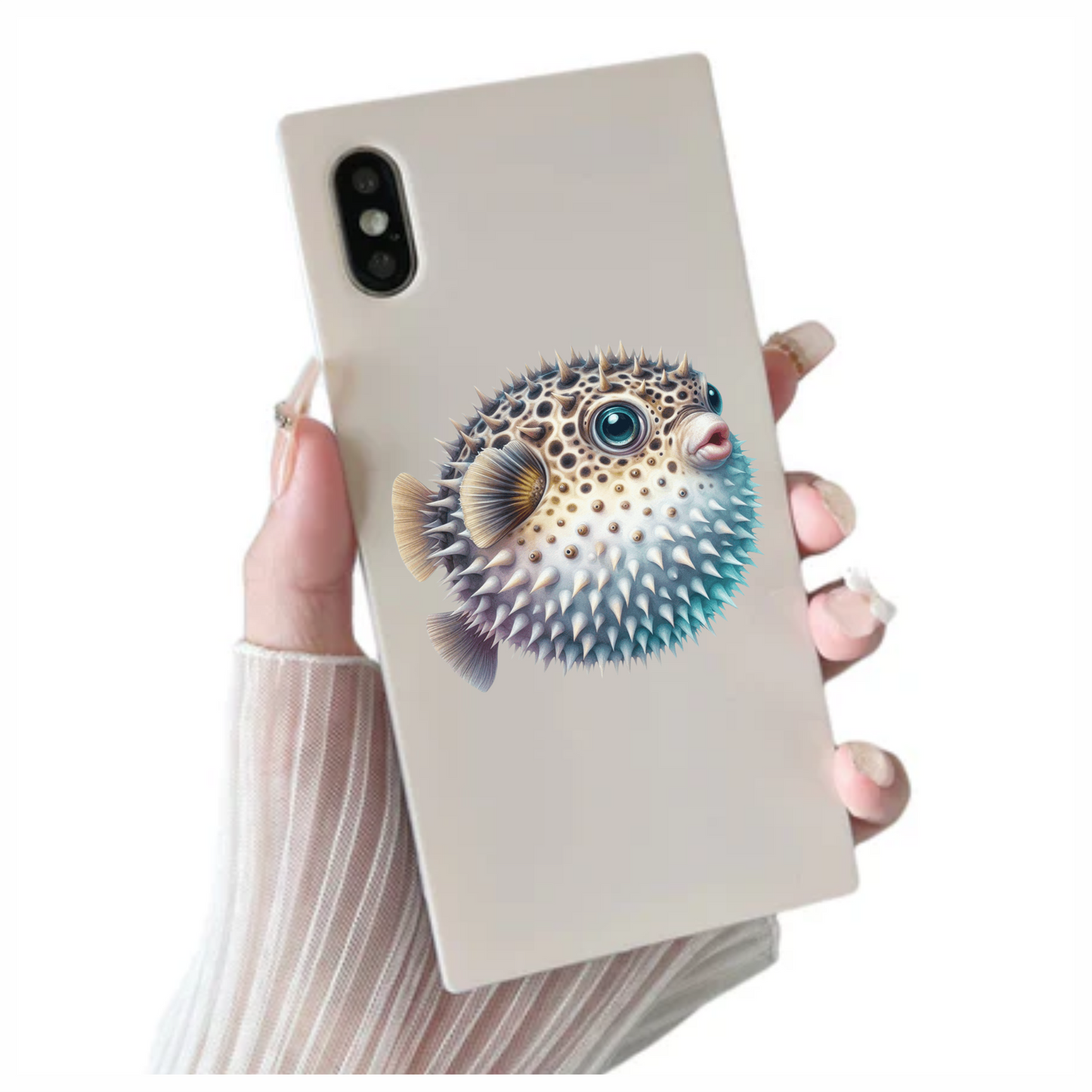 Brown Spiky Puffer Fish Ocean Vinyl Sticker Decal