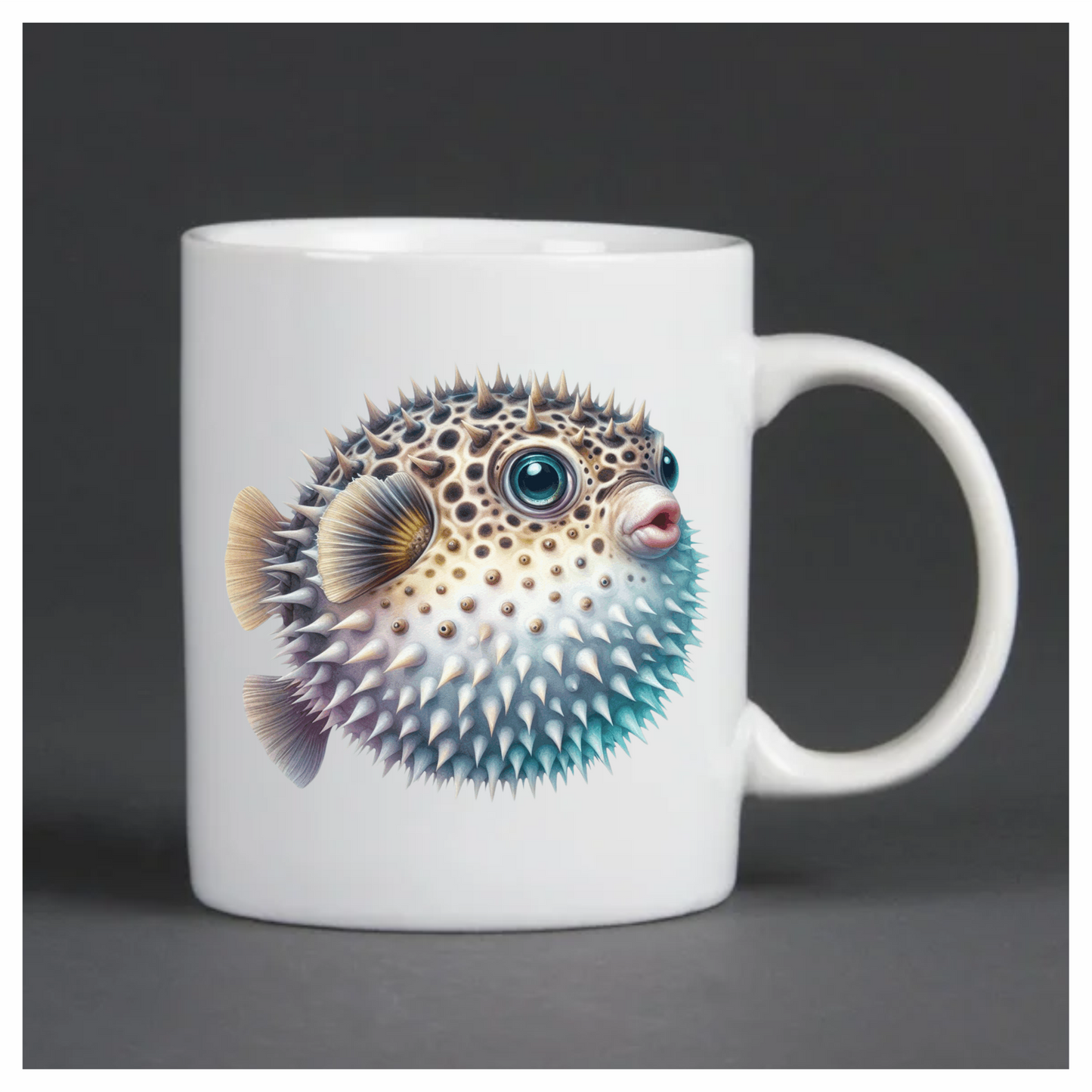 Brown Spiky Puffer Fish Ocean Vinyl Sticker Decal