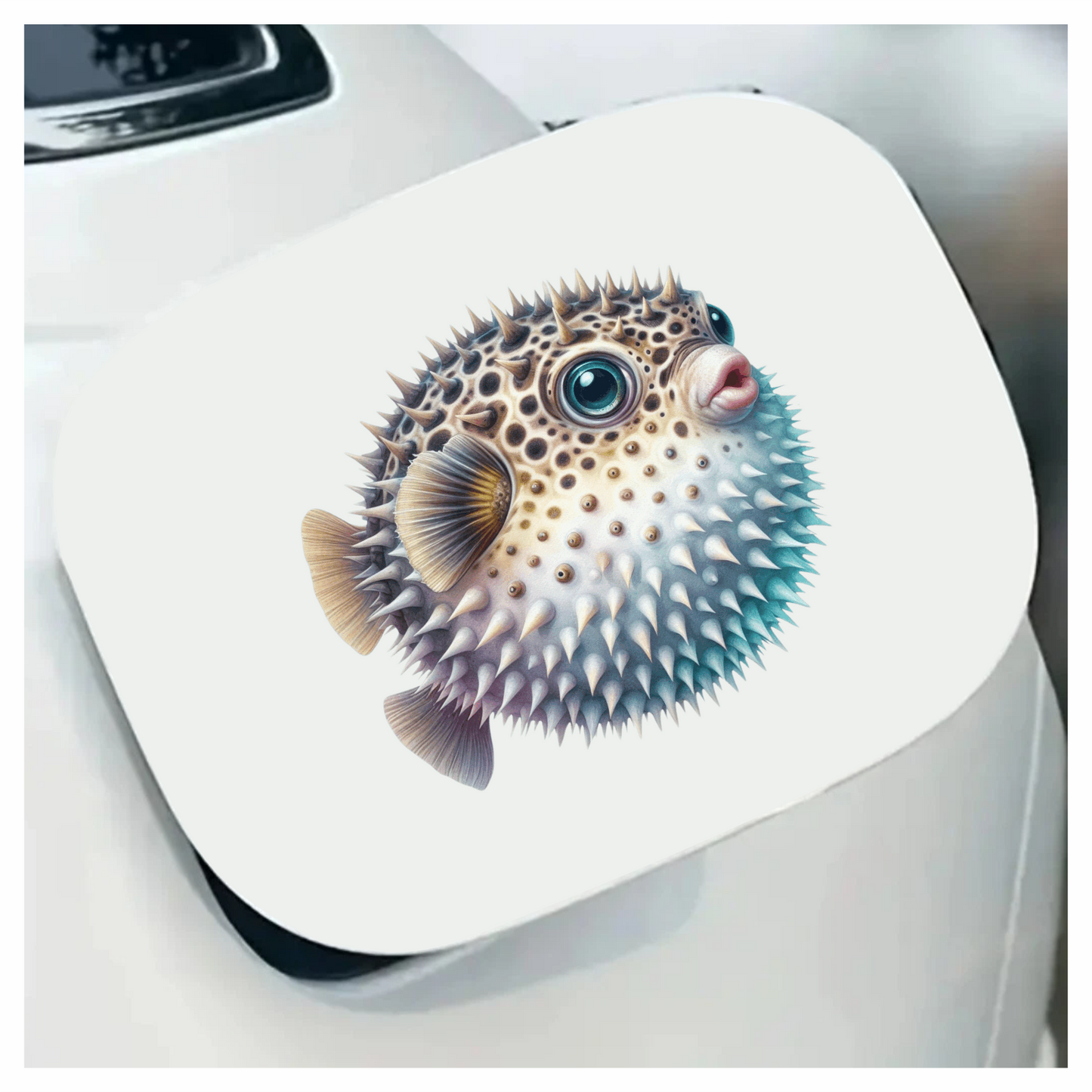 Brown Spiky Puffer Fish Ocean Vinyl Sticker Decal