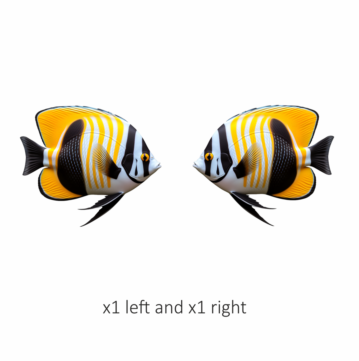 Yellow Black White Fish Butterfly Vinyl Sticker Decal