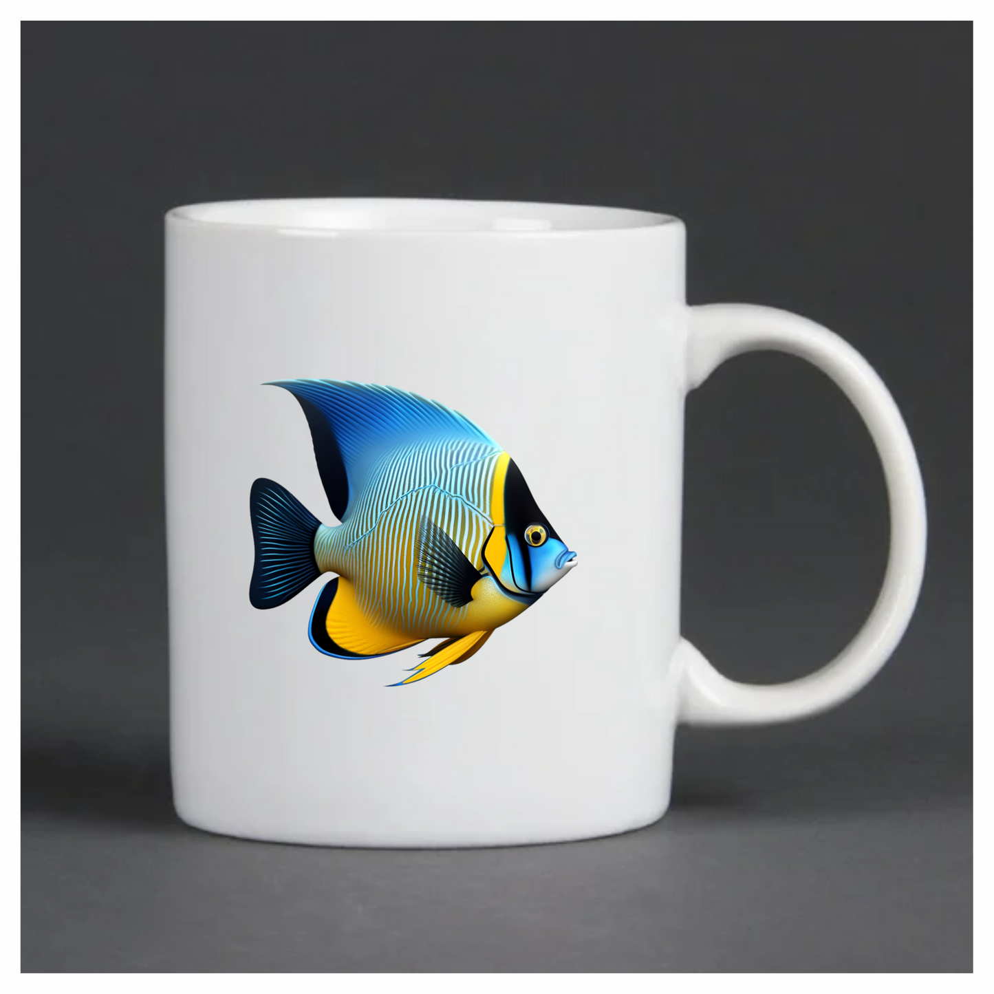 Blue Yellow Striped Angelfish Tropical Vinyl Sticker Decal