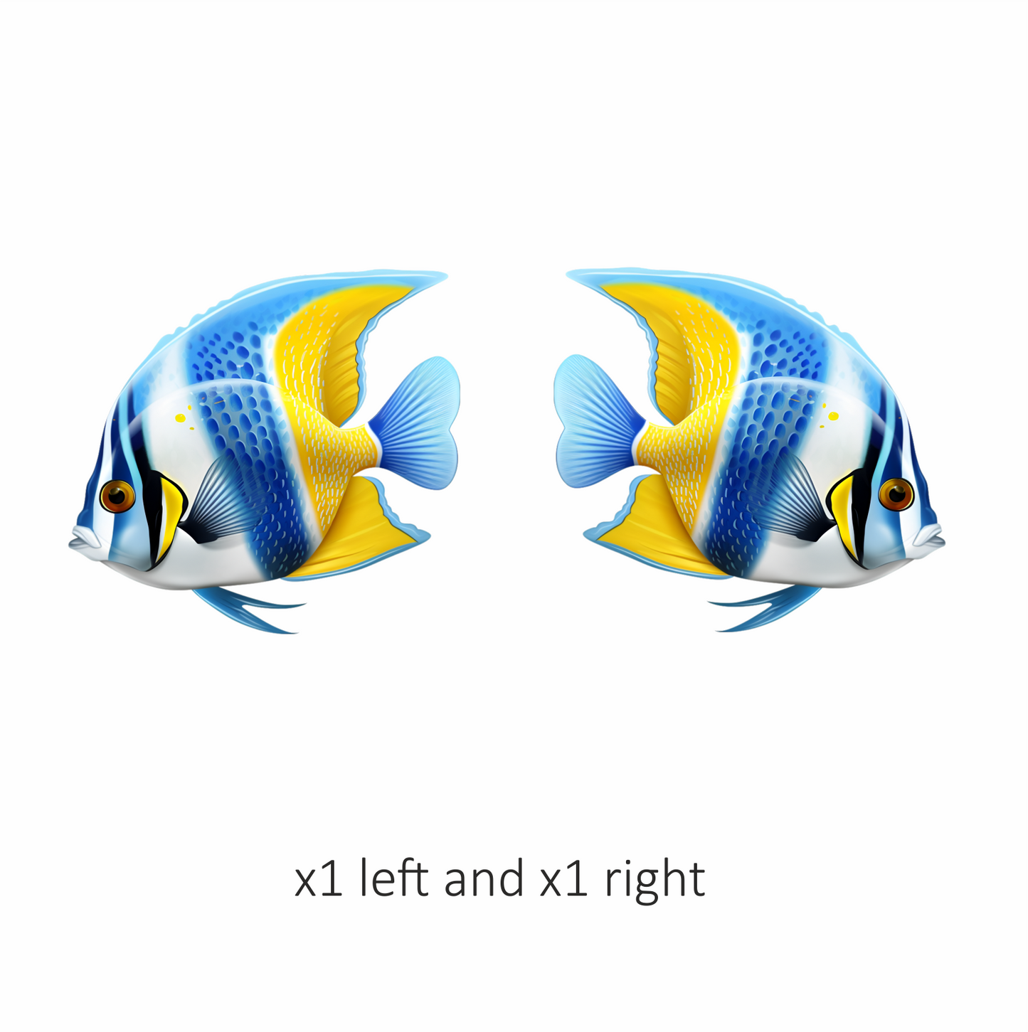 Blue Yellow Striped Tropical Fish Vinyl Sticker Decal