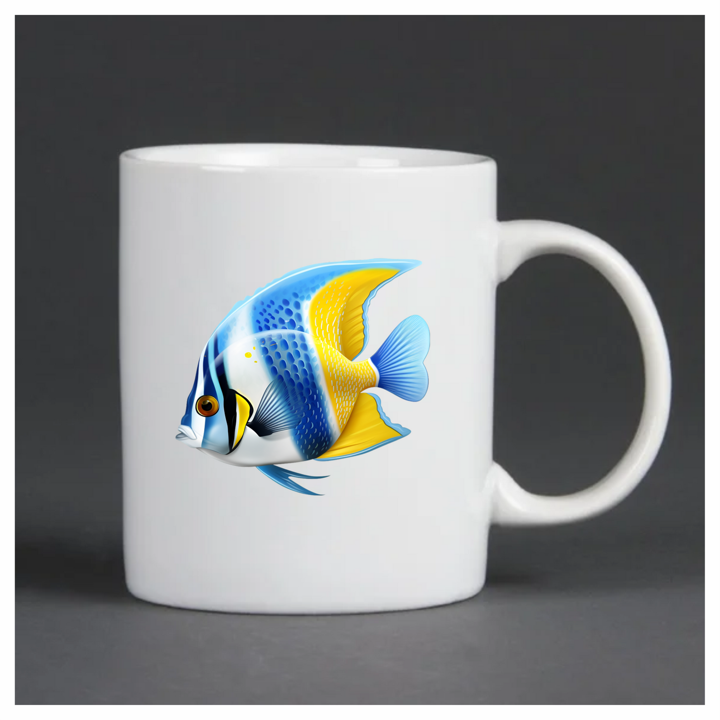 Blue Yellow Striped Tropical Fish Vinyl Sticker Decal