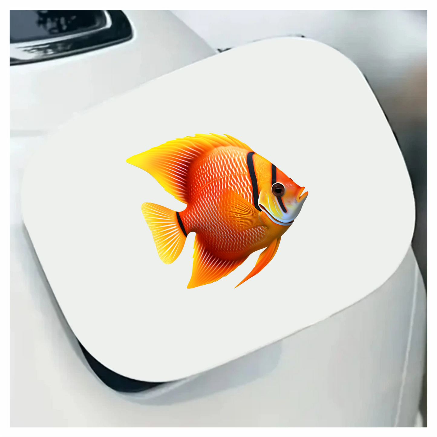 Orange Tropical Fish Angelfish Aquarium Vinyl Sticker Decal