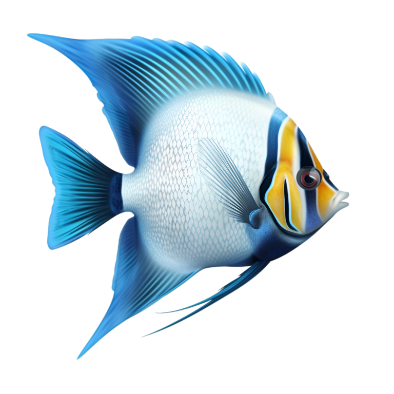 Blue Tropical Fish Angelfish Vinyl Sticker Decal