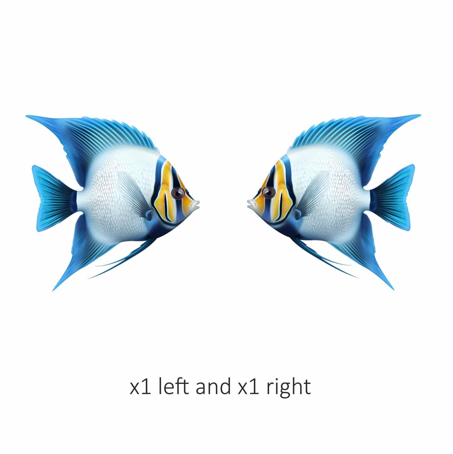 Blue Tropical Fish Angelfish Vinyl Sticker Decal