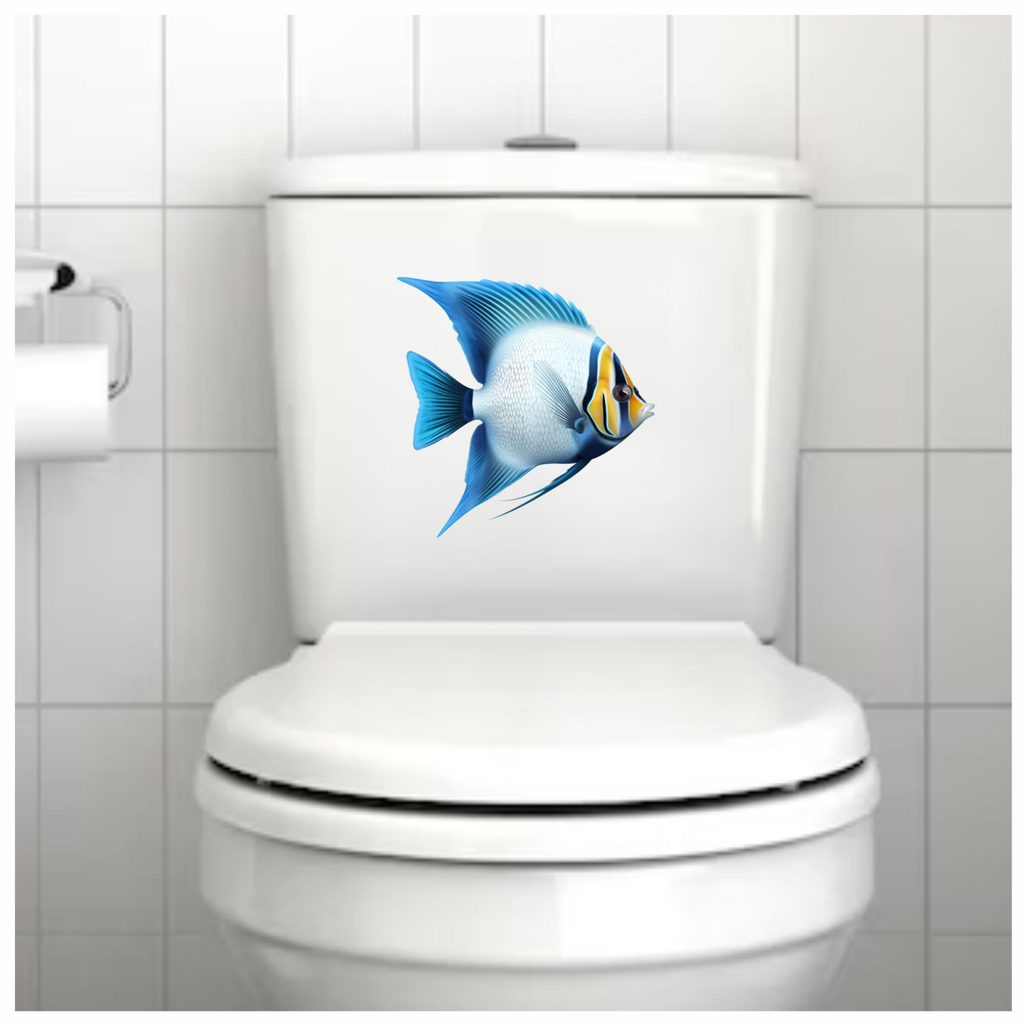 Blue Tropical Fish Angelfish Vinyl Sticker Decal