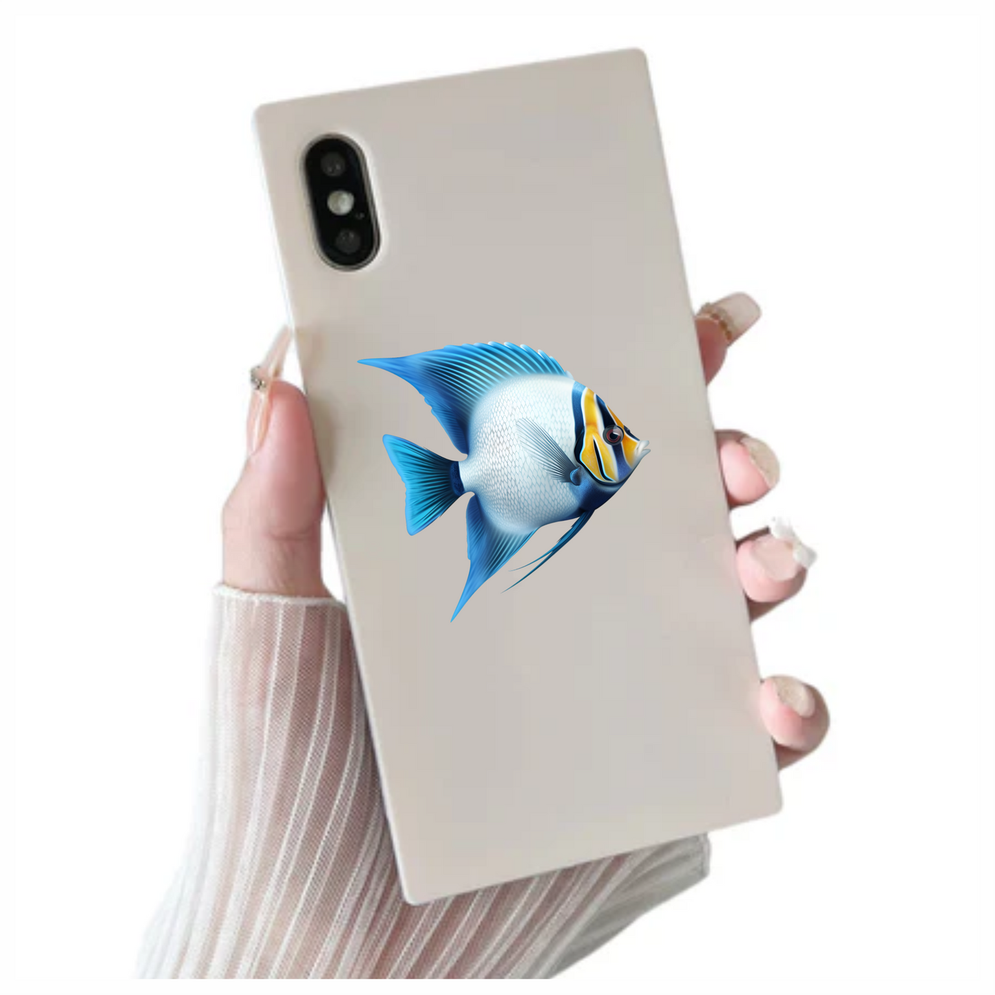 Blue Tropical Fish Angelfish Vinyl Sticker Decal