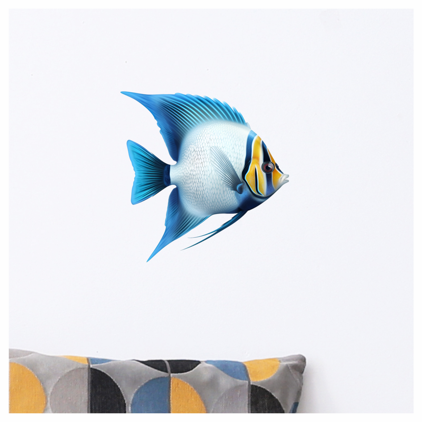 Blue Tropical Fish Angelfish Vinyl Sticker Decal