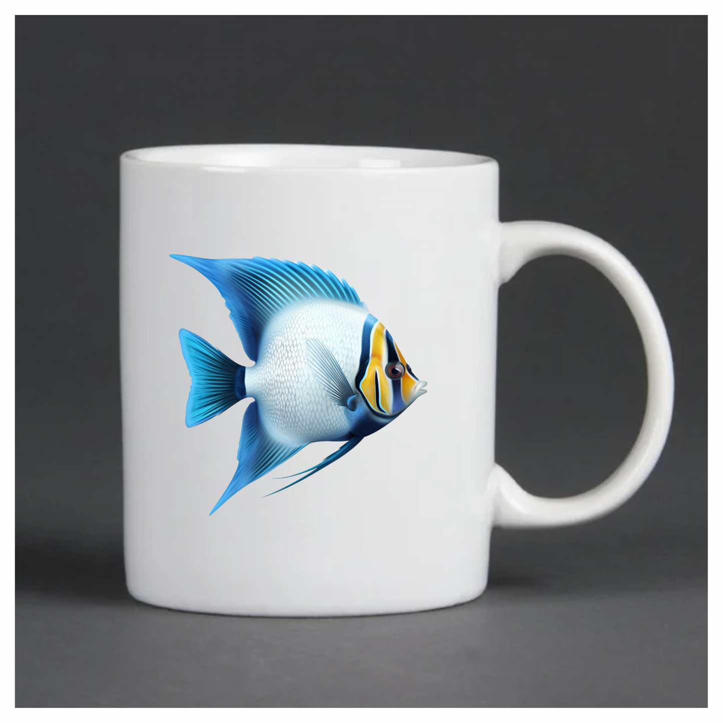 Blue Tropical Fish Angelfish Vinyl Sticker Decal