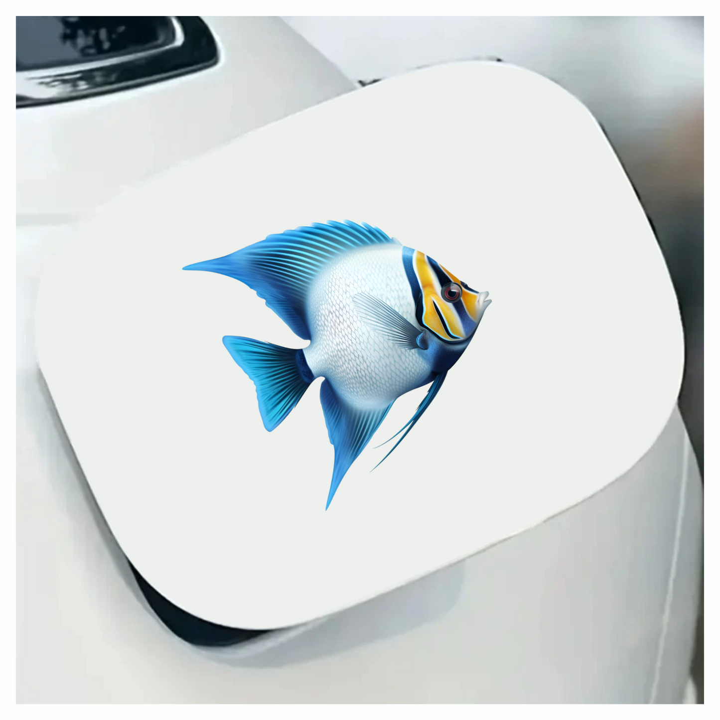 Blue Tropical Fish Angelfish Vinyl Sticker Decal