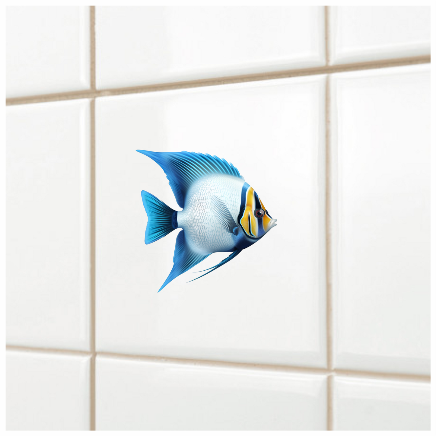Blue Tropical Fish Angelfish Vinyl Sticker Decal