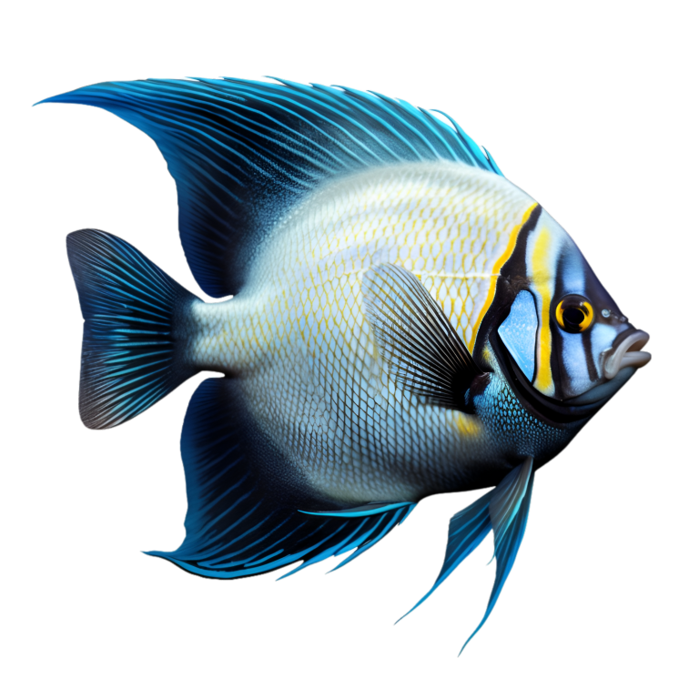 Blue Tropical Fish Angelfish Aquarium Vinyl Sticker Decal