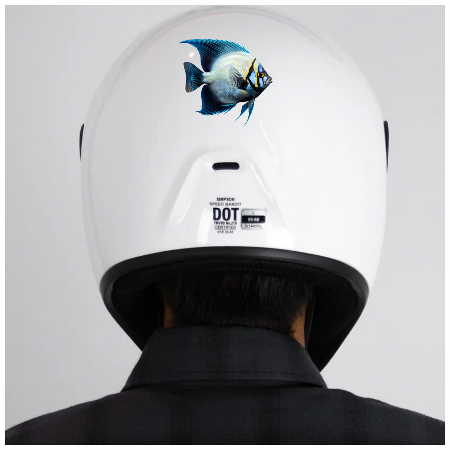 Blue Tropical Fish Angelfish Aquarium Vinyl Sticker Decal
